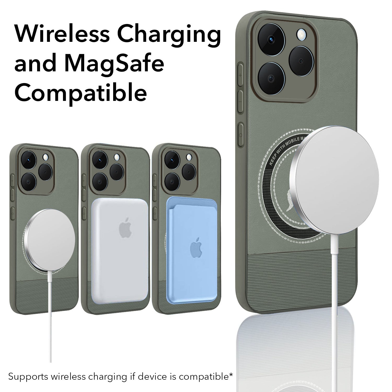 For Realme 15T | Realme Narzo 90 Back Cover Case PU Leather Finish (Professional Minimalist Texture | MagSafe Compatile | Camera Protection | Sleek Sober Formal)