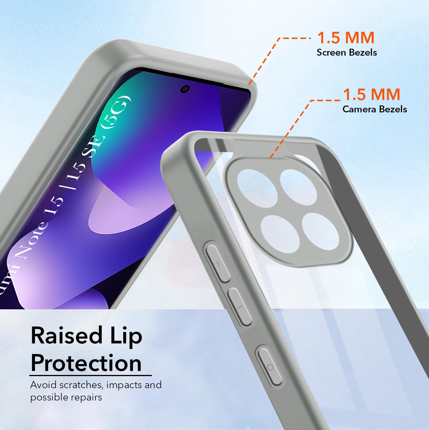 For Redmi note 15 | Redmi note 15 SE (5G) Back Cover Case Ultra-Hybrid (Lifetime Anti Yellow | Anti Scratch | Crystal Clear Shockproof)