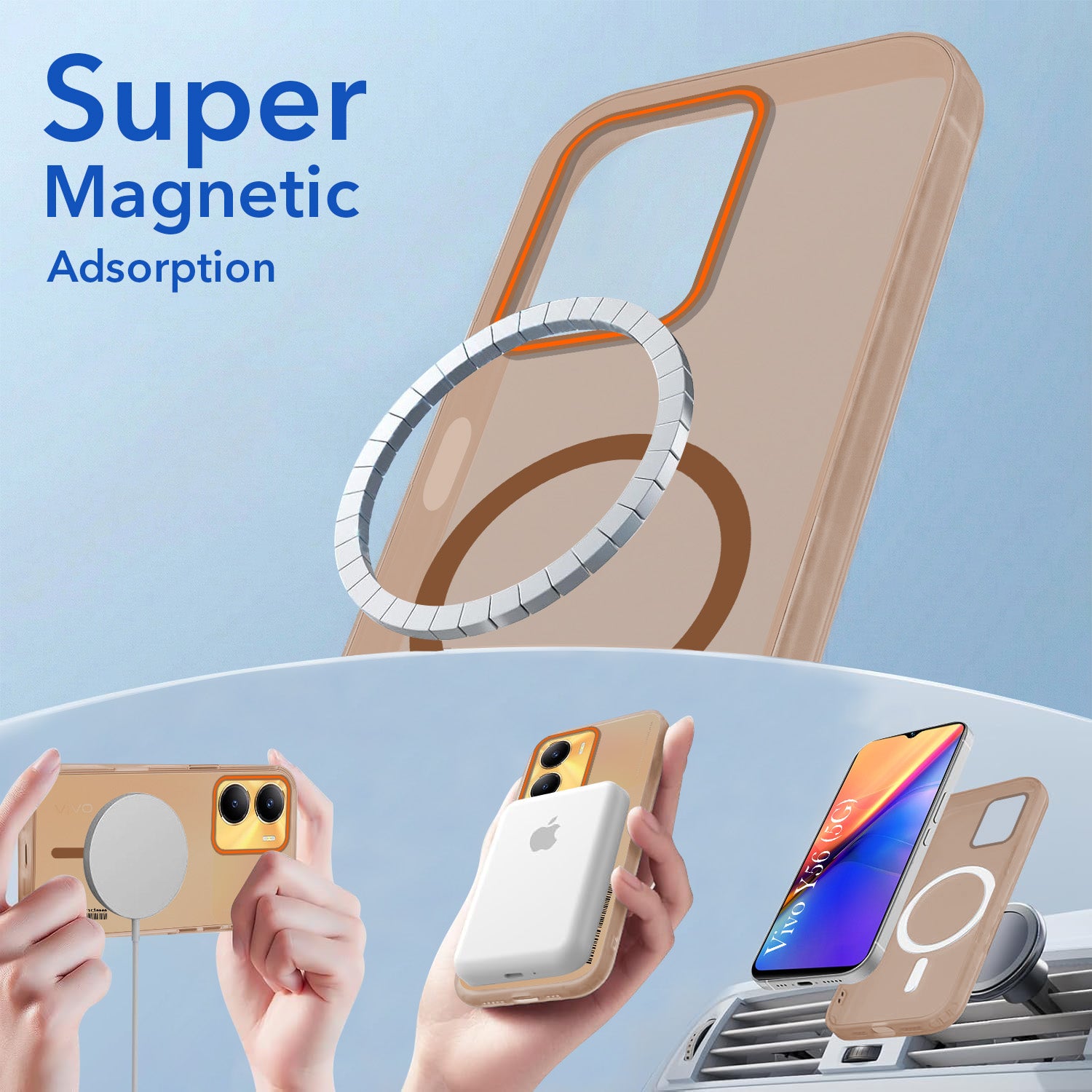 For Vivo Y56 5G Back Cover Case (Soft Touch | Camera Bump Protection | MagSafe Compatible | Matte Finish)