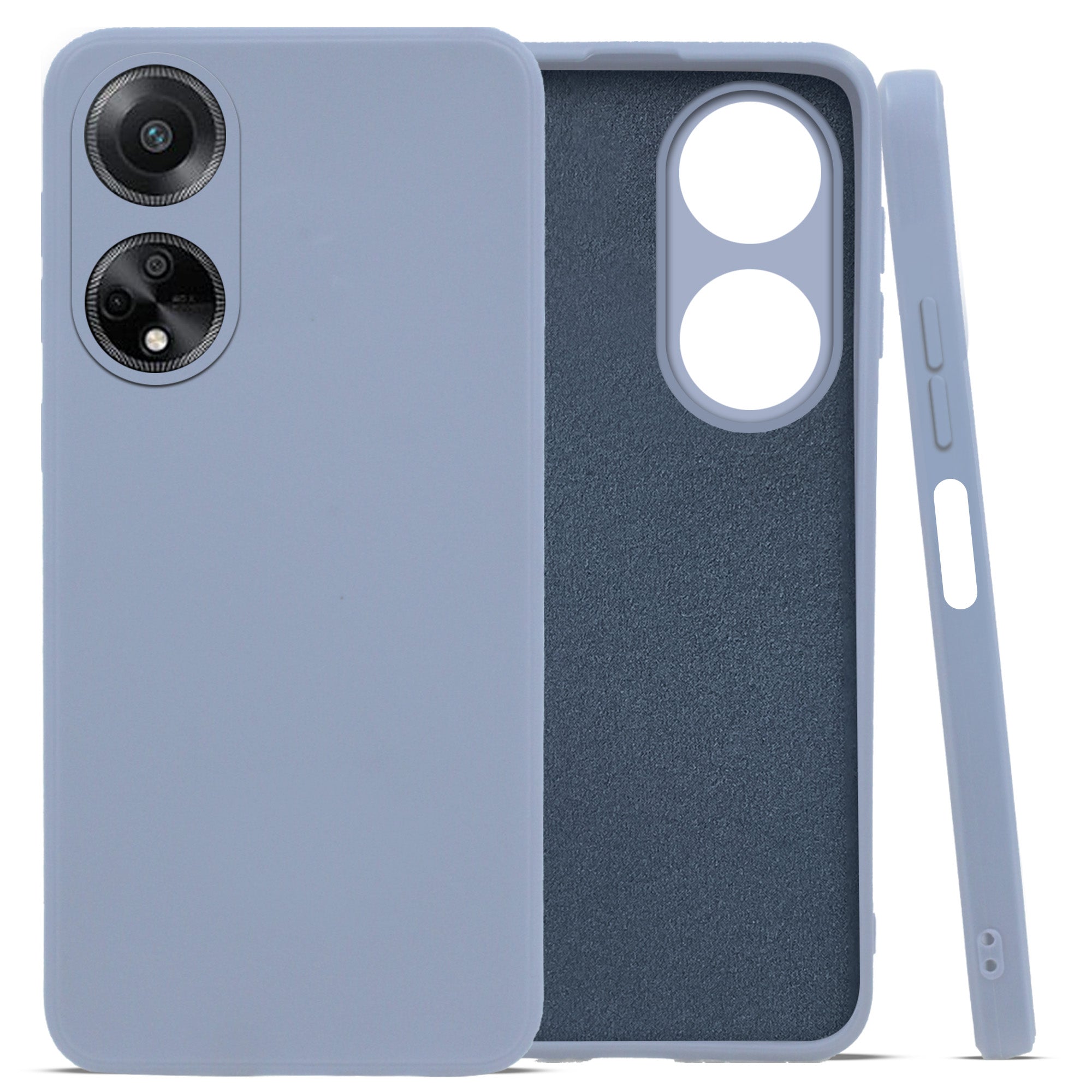 For Oppo F23 5G Back Cover Case (Matte Finish Silicone with Inside Fiber Cloth |Black)