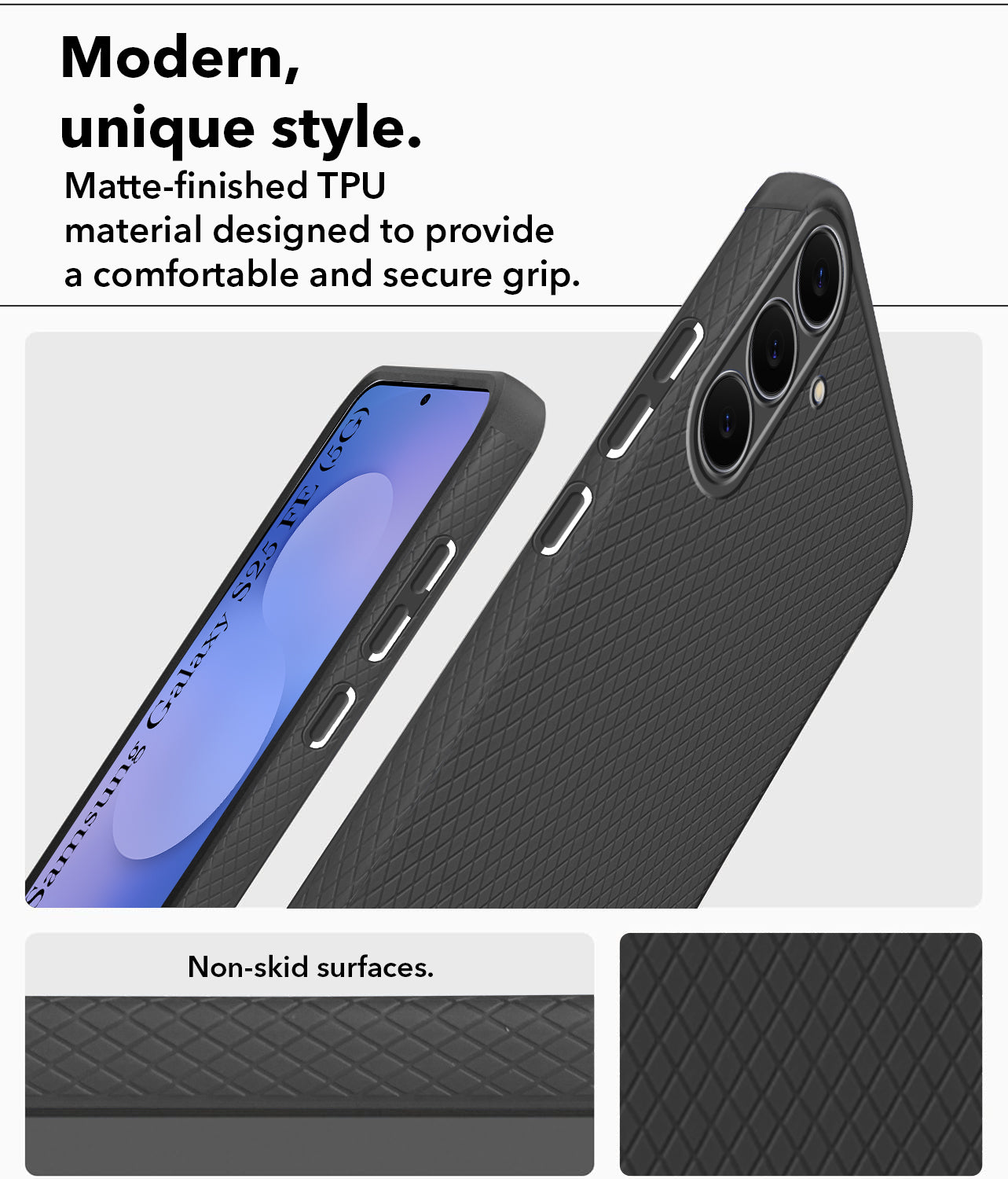For Samsung Galaxy S25 FE Back Cover Case Liquid Silicone (Camera Protection | Side Grip Texture | Soft and Flexible)