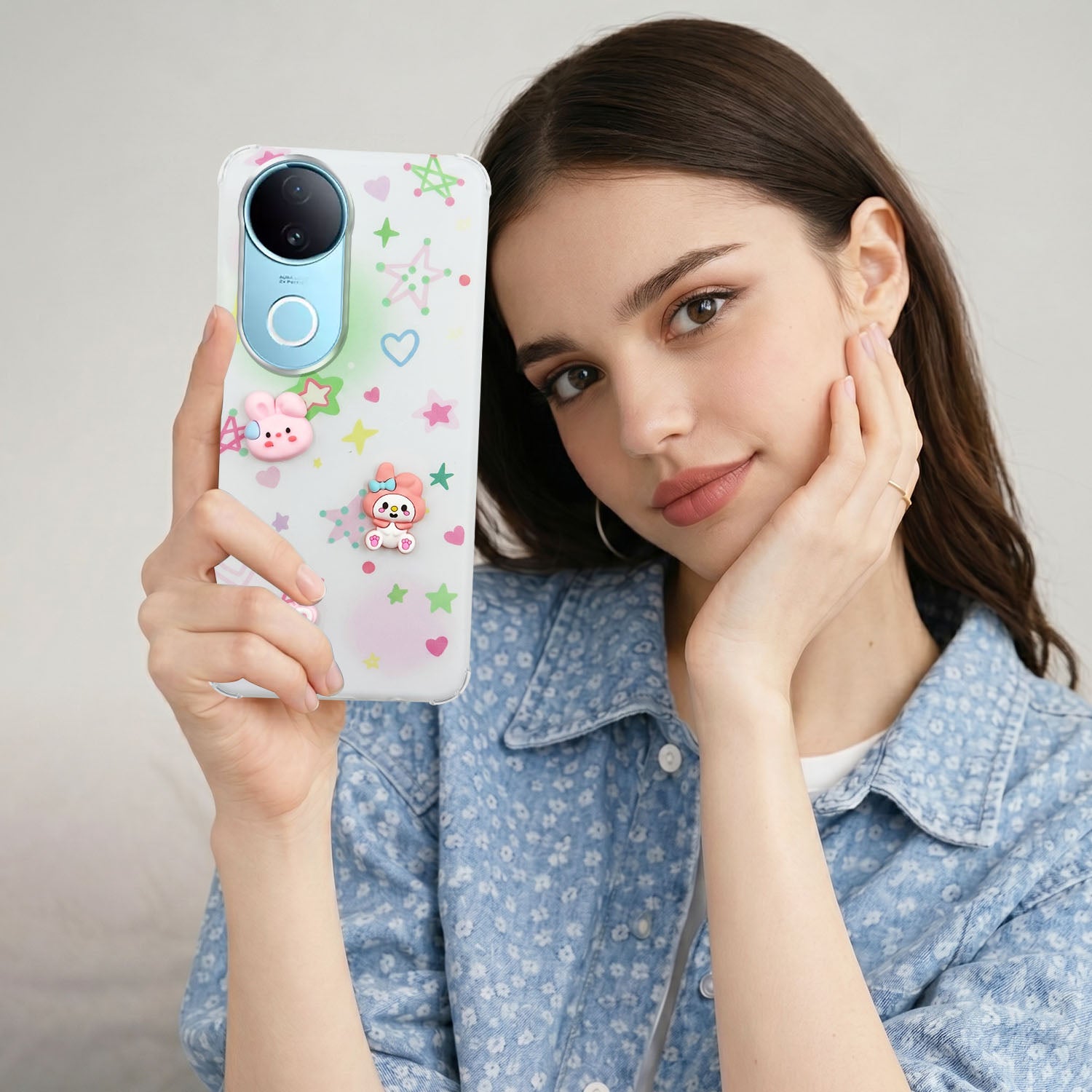 For Vivo iQOO Z10R Back Cover Case (3D Cute Cartoons | Hard Back Side Soft | Matte Premium Finish | HD Printing)