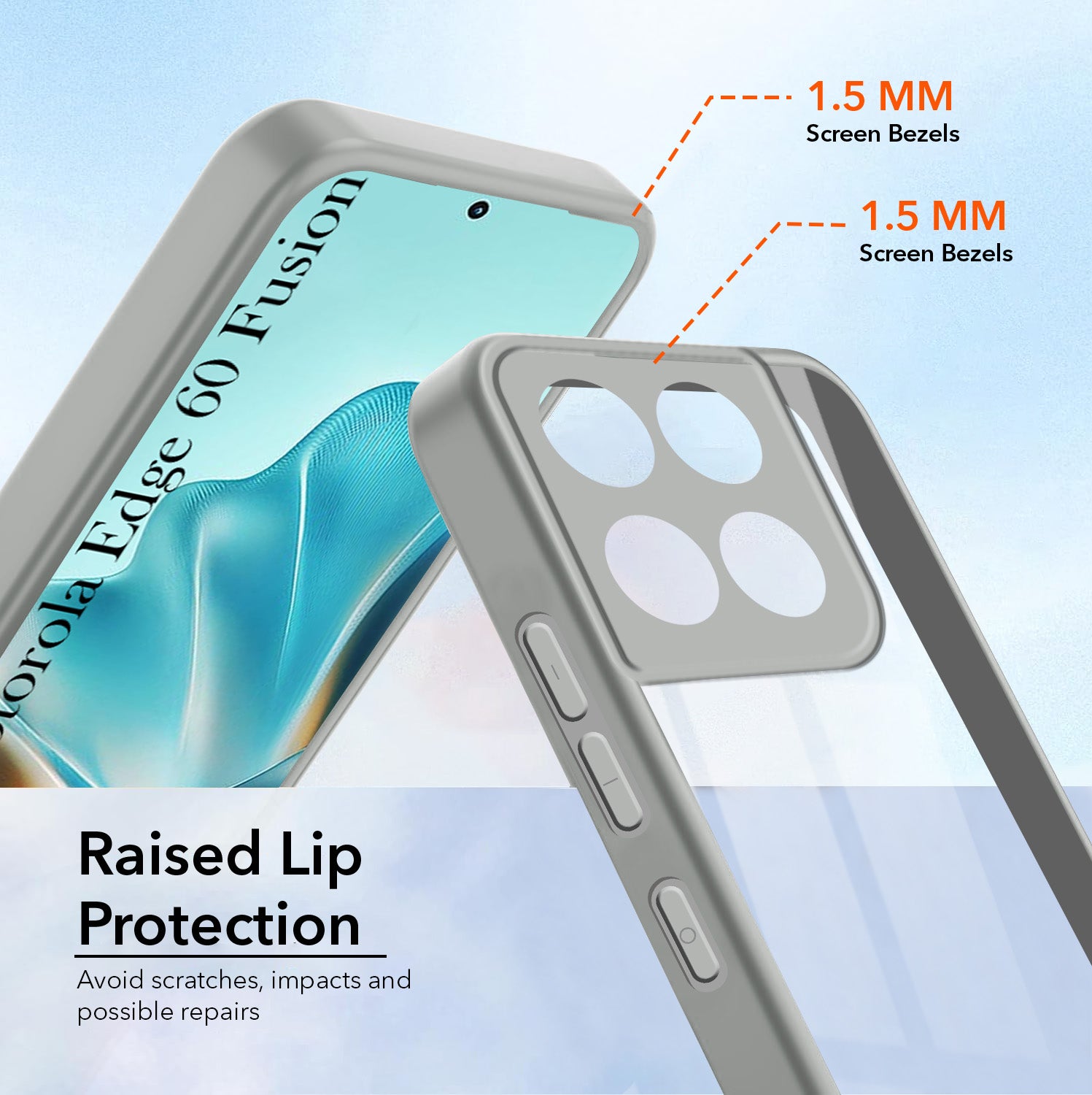 For Motorola Moto Edge 60 Fusion Back Cover Case  (Lifetime Anti Yellow | Anti Scratch | Crystal Clear Shockproof)
