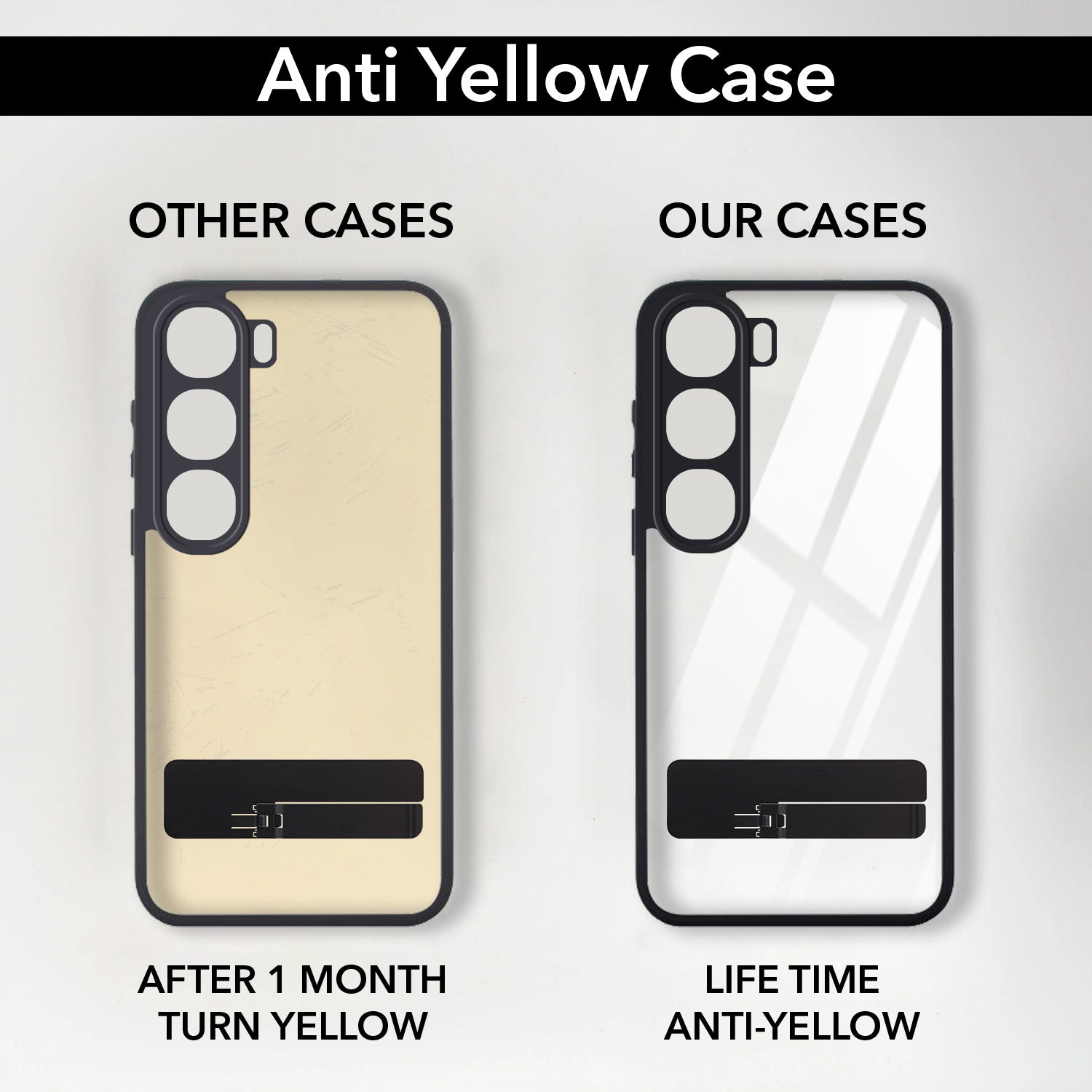 For Vivo Y300 Back Cover Case (Built-in Stand | Lifetime Anti Yellow | Kickstand Shockproof | Camera Protection | MagSafe Compatible)