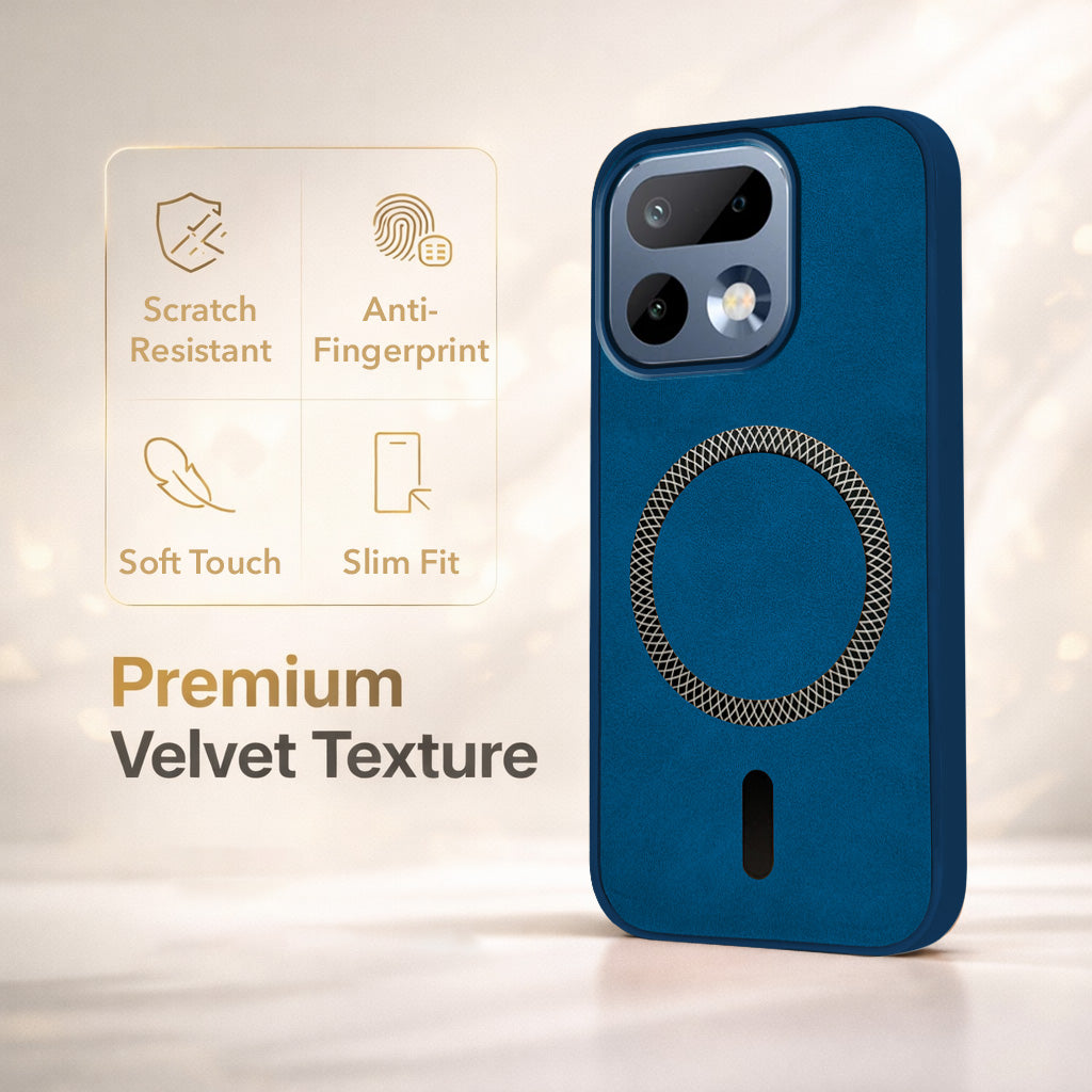 For Realme 16 Pro Back Cover Case Leather Finish (MagSafe Compatible Wireless Charging | Soft Touch | Camera Bump Protection)