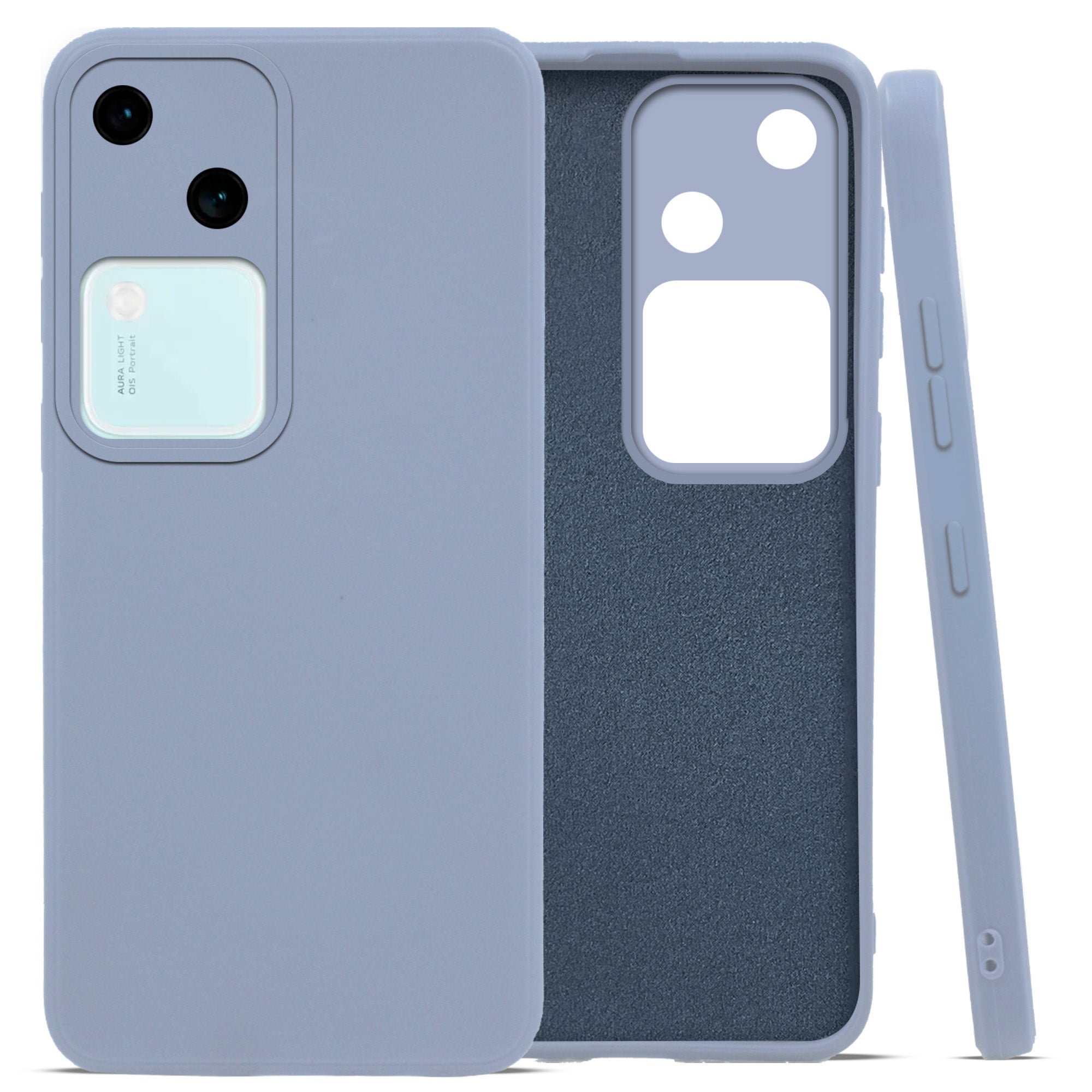 For Vivo V30 5G Back Cover Case (Matte Finish Silicone with Inside Fiber Cloth)