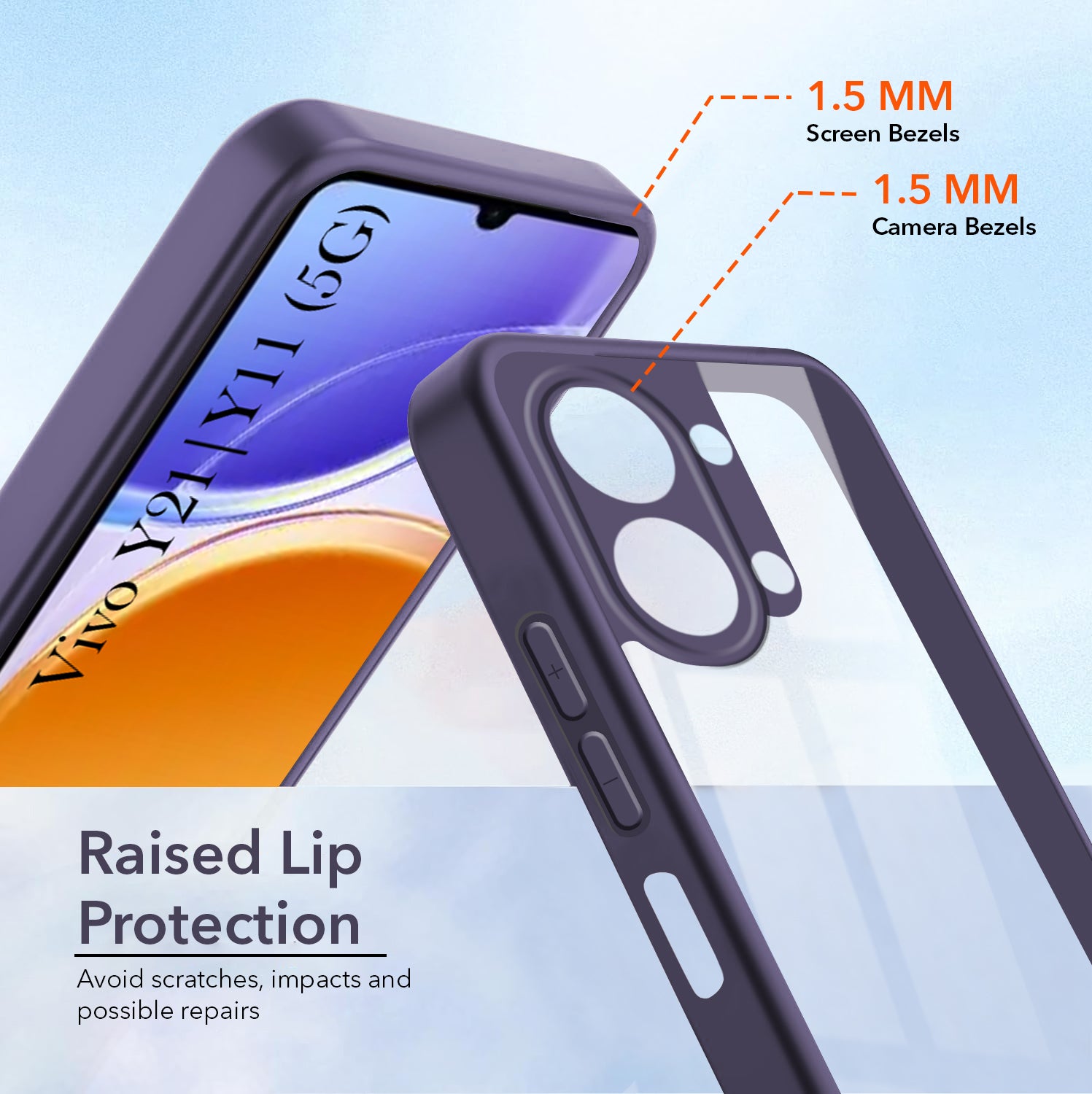 For Vivo Y11 | Vivo Y21 5G Back Cover Case Ultra-Hybrid (Lifetime Anti Yellow | Anti Scratch | Crystal Clear Shockproof)