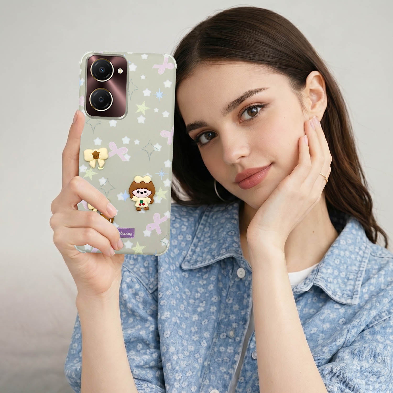 For Vivo iQOO Z9 Lite 5G Back Cover Case (3D Cute Cartoons | Hard Back Side Soft | Matte Premium Finish | HD Printing)