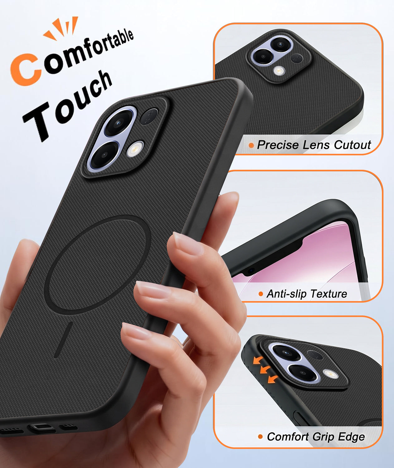 For Oppo K13 Back Cover Case PU Leather (Texture Grip Design | Professional Minimalist | Camera Protection | Soft and Flexible)