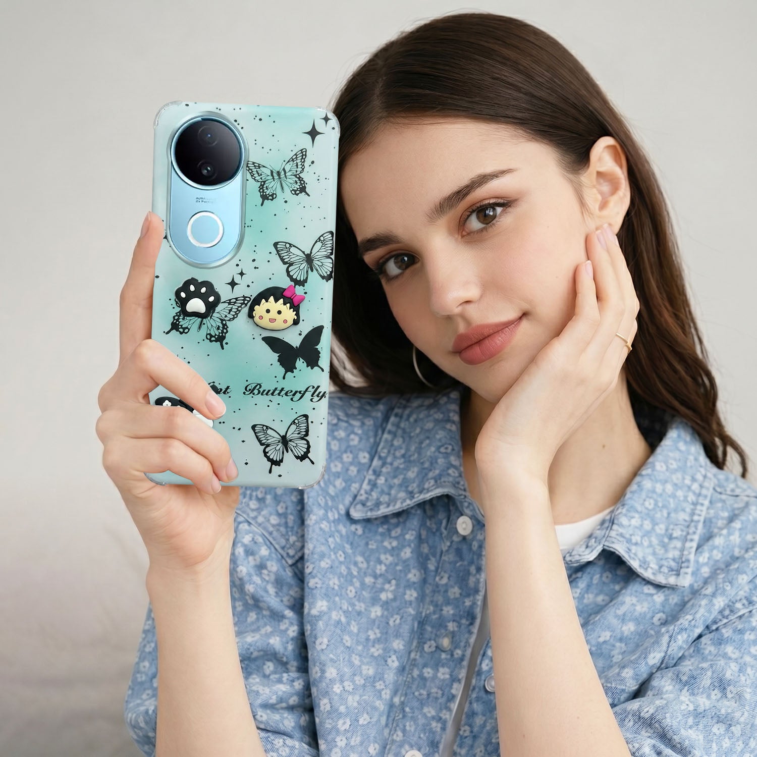 For Vivo iQOO Z10R Back Cover Case (3D Cute Cartoons | Hard Back Side Soft | Matte Premium Finish | HD Printing)