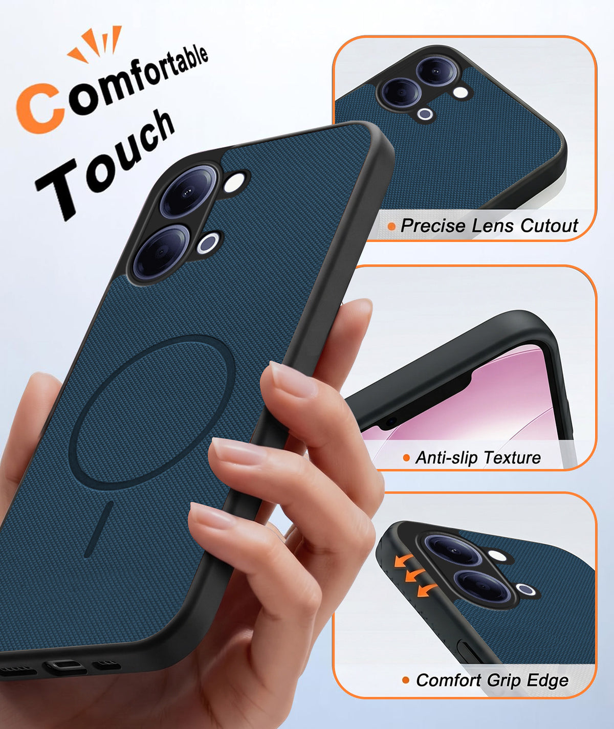For Vivo Y05 4G Back Cover Case PU Leather (Texture Grip Design | Professional Minimalist | Camera Protection | Soft and Flexible)