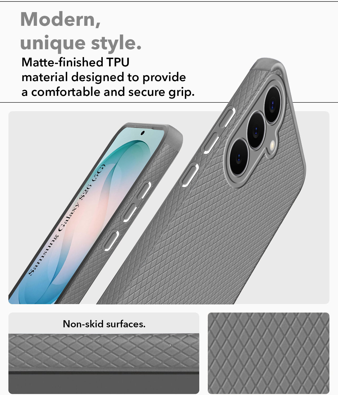 For Samsung Galaxy S26 5G Back Cover Case Liquid Silicone (Camera Protection | Side Grip Texture | Soft and Flexible)