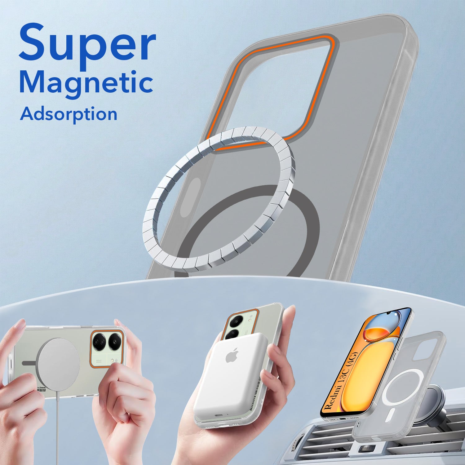 For Xiaomi Redmi 13C 4G Back Cover Case (Soft Touch | Camera Bump Protection | MagSafe Compatible | Matte Finish)