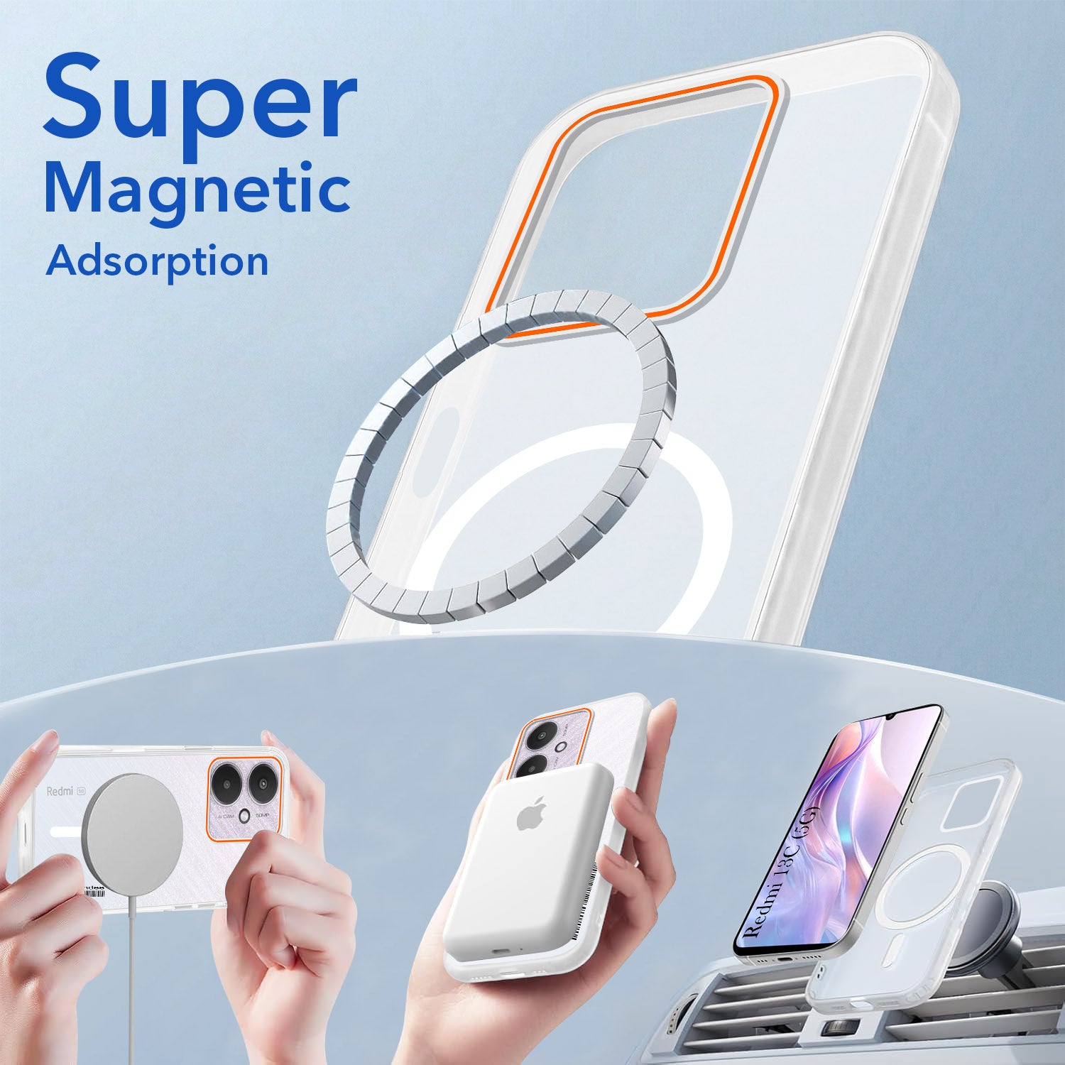 For Xiaomi Redmi 13C 5G Back Cover Case (Soft Touch | Camera Bump Protection | MagSafe Compatible | Matte Finish)