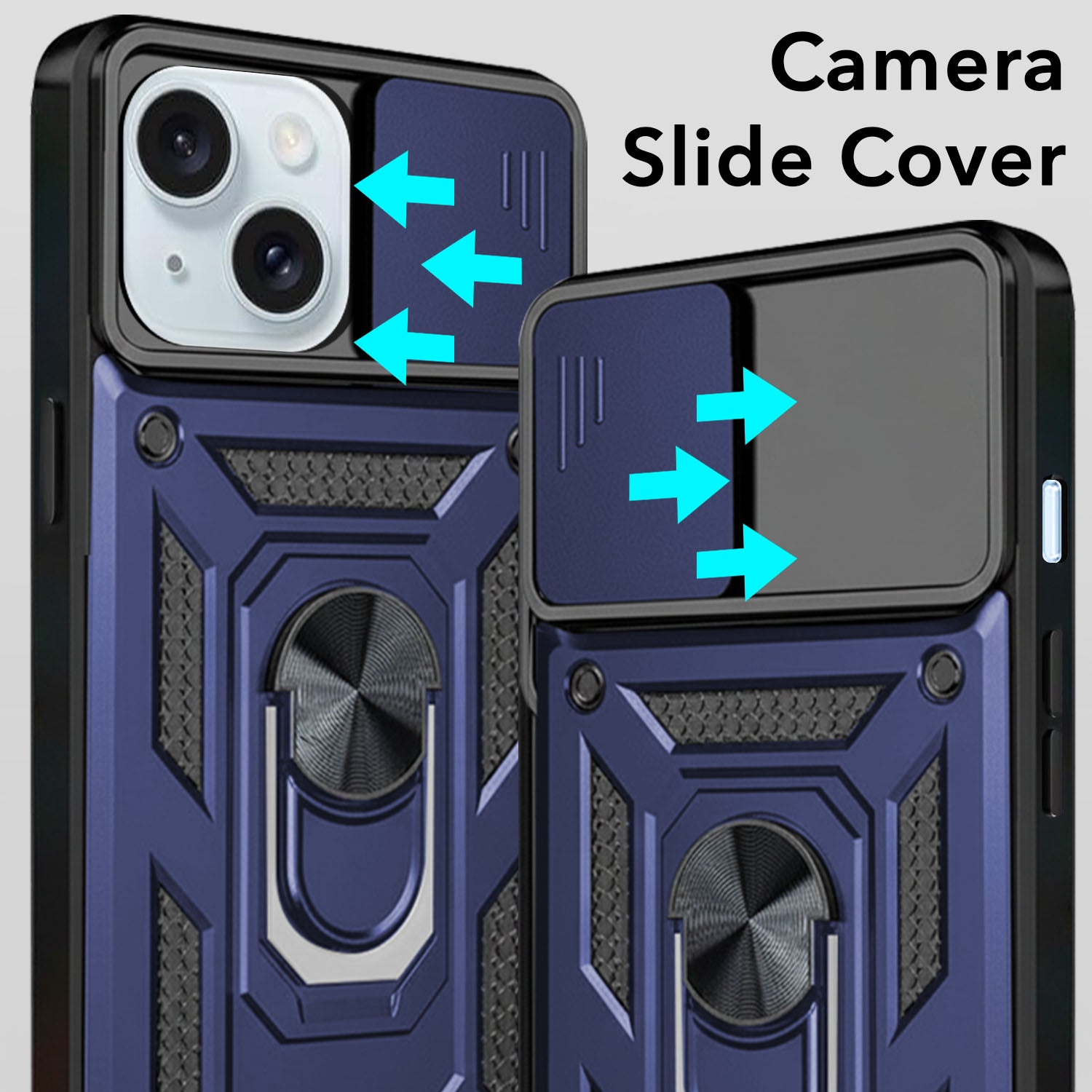 For iPhone 15 Back Case Cover (Hybrid Dual Polycarbonate)