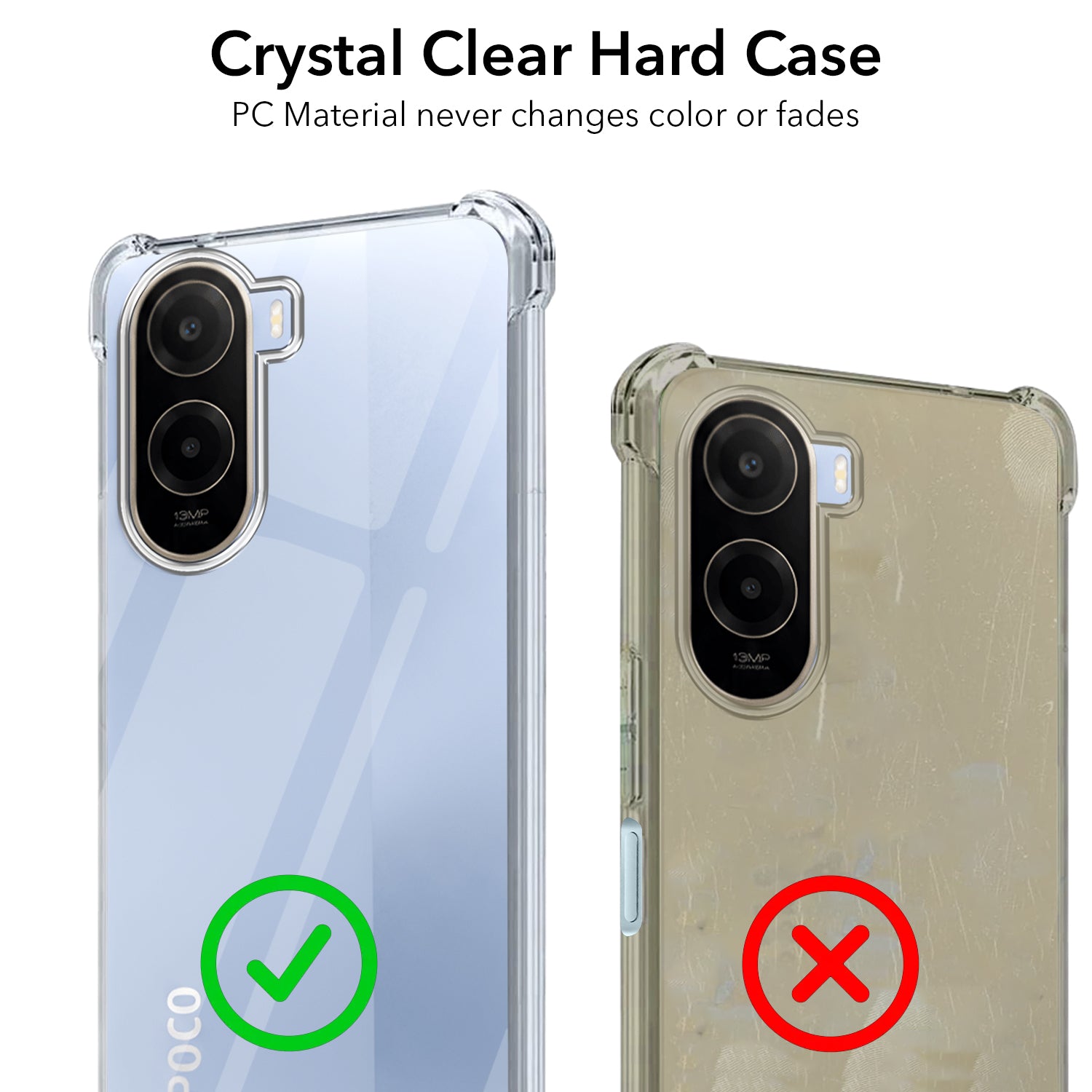 For Poco C81 5G Back Cover Shockproof Crystal-Clear (Drop & Camera Protection | Hard Polycarbonate)