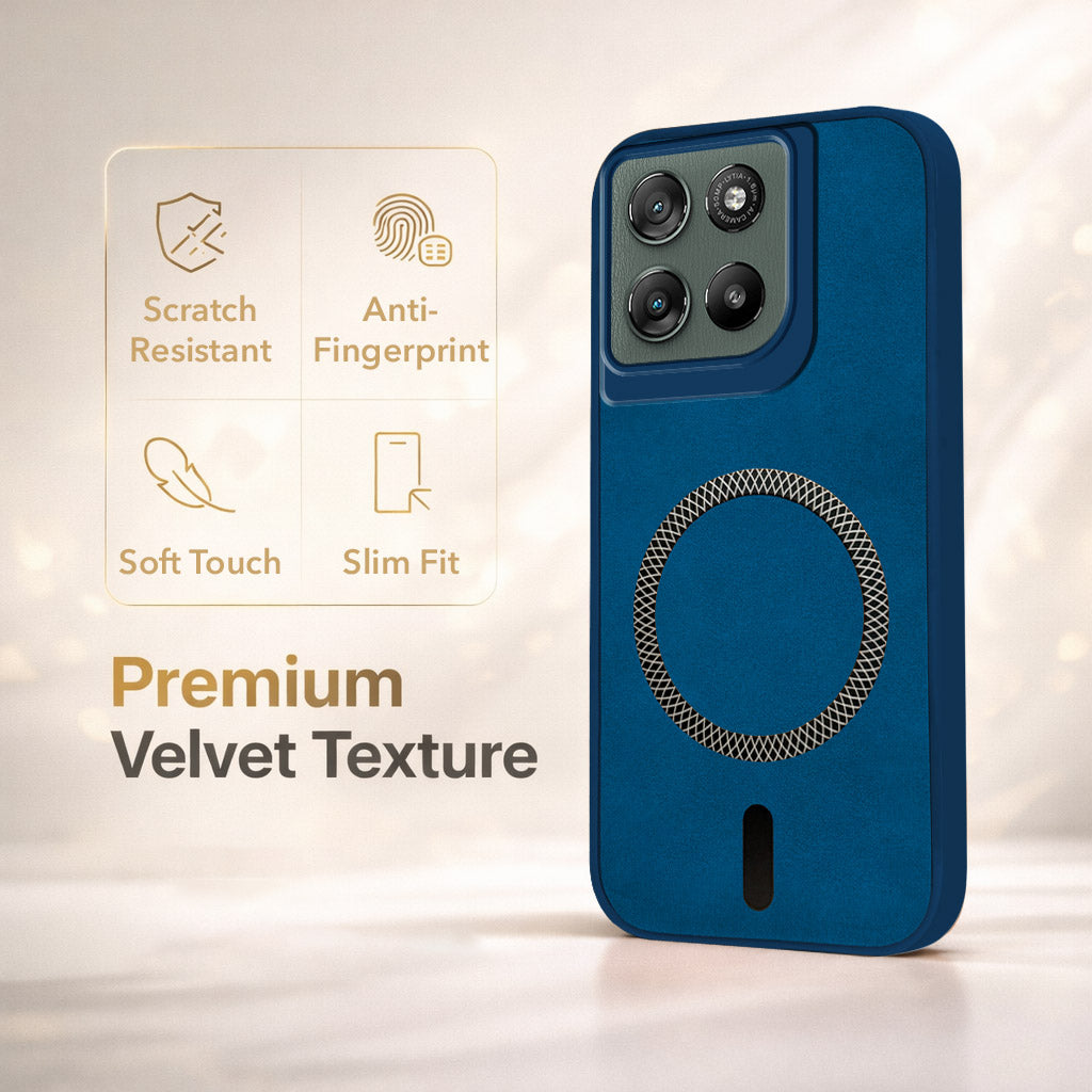 For Motorola Moto G67 Power | G57 Power Back Cover Case Leather Finish (MagSafe Compatible Wireless Charging | Soft Touch | Camera Bump Protection)