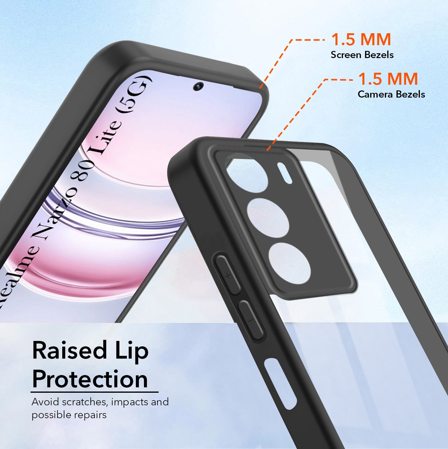 For Realme Narzo 80 Lite 5G Back Cover Case Ultra-Hybrid (Lifetime Anti Yellow | Anti Scratch | Crystal Clear Shockproof)