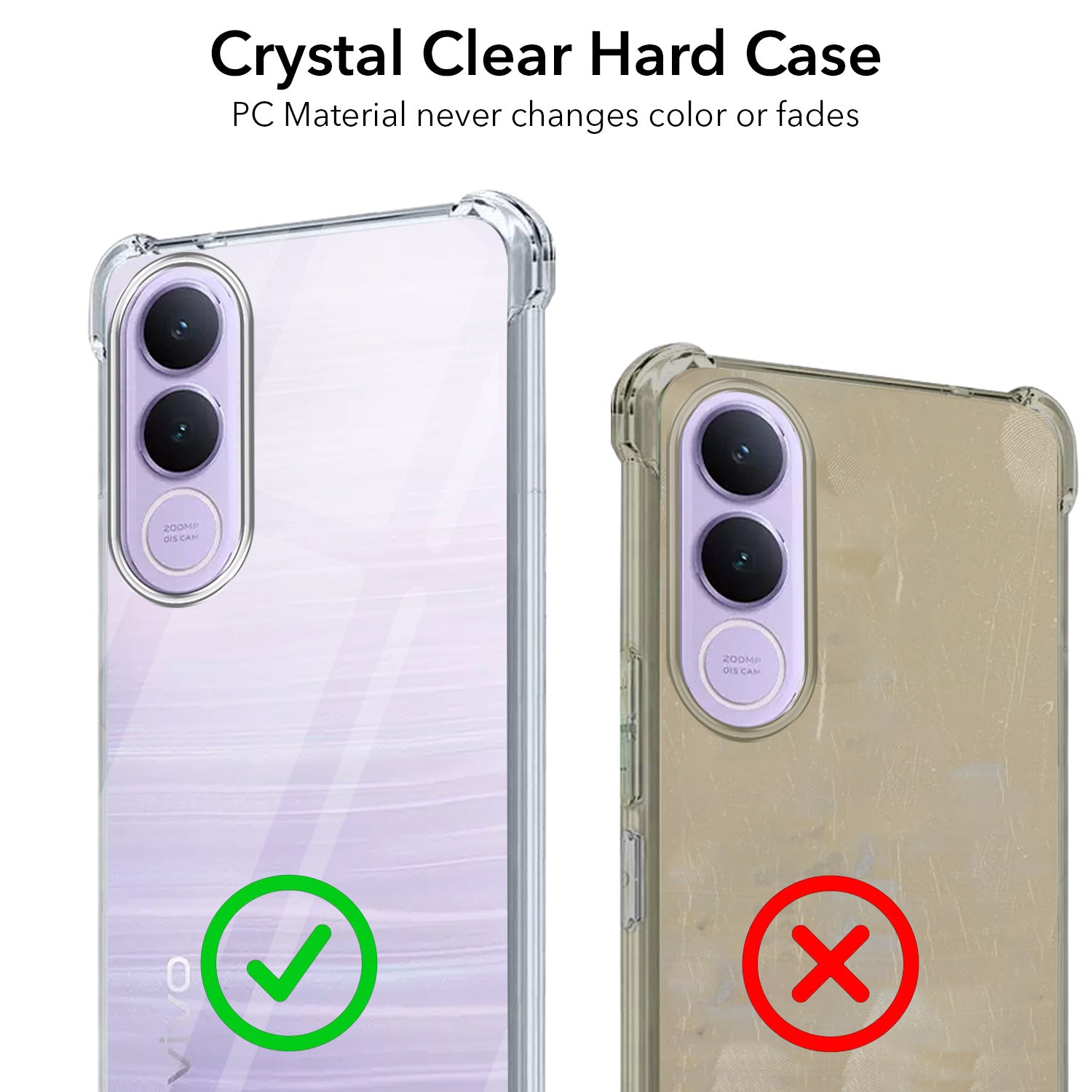 For Vivo V70 FE 5G Back Cover Shockproof Crystal-Clear (Drop & Camera Protection | Hard Polycarbonate)