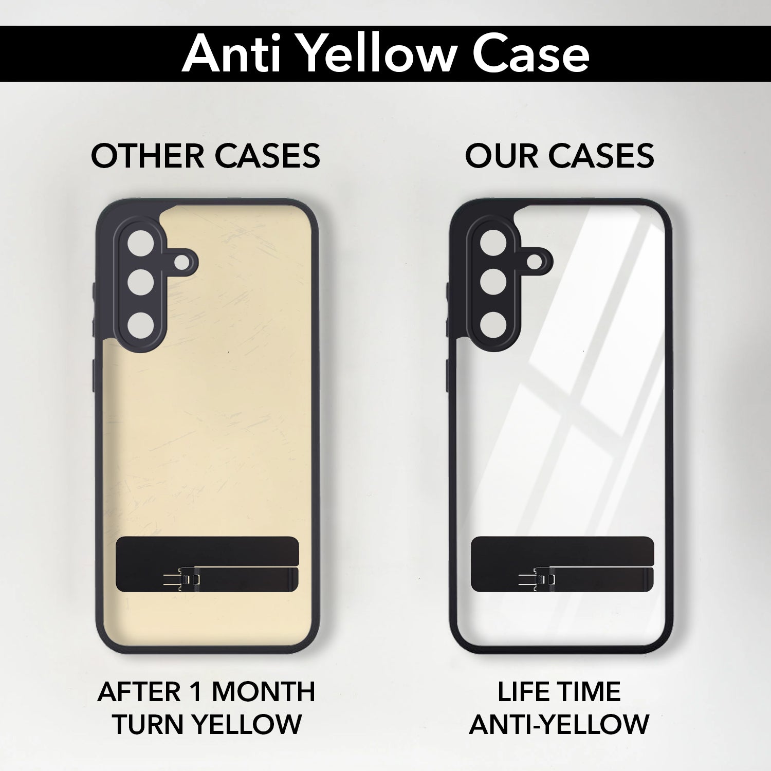 For Samsung Galaxy M56 | Samsung Galaxy F56 Back Cover Case (Built-in Stand | Lifetime Anti Yellow | Kickstand Shockproof | Camera Protection | MagSafe Compatible)