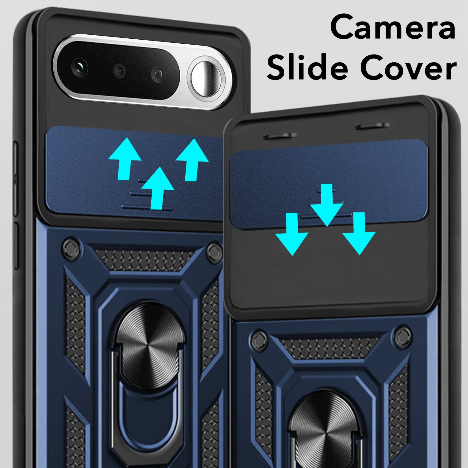 For Realme 16 Back Cover Case Hybrid Armor (Sliding Shutter Camera Protection | Polycarbonate |Ring Holder Kickstand)