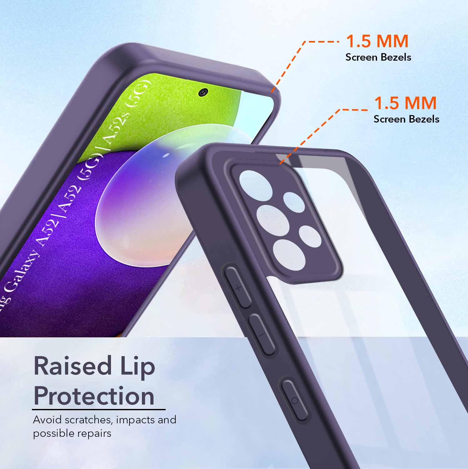 For Samsung Galaxy A52 | A52 5G | A52s 5G Back Cover Case Ultra-Hybrid (Lifetime Anti Yellow | Anti Scratch | Crystal Clear Shockproof)