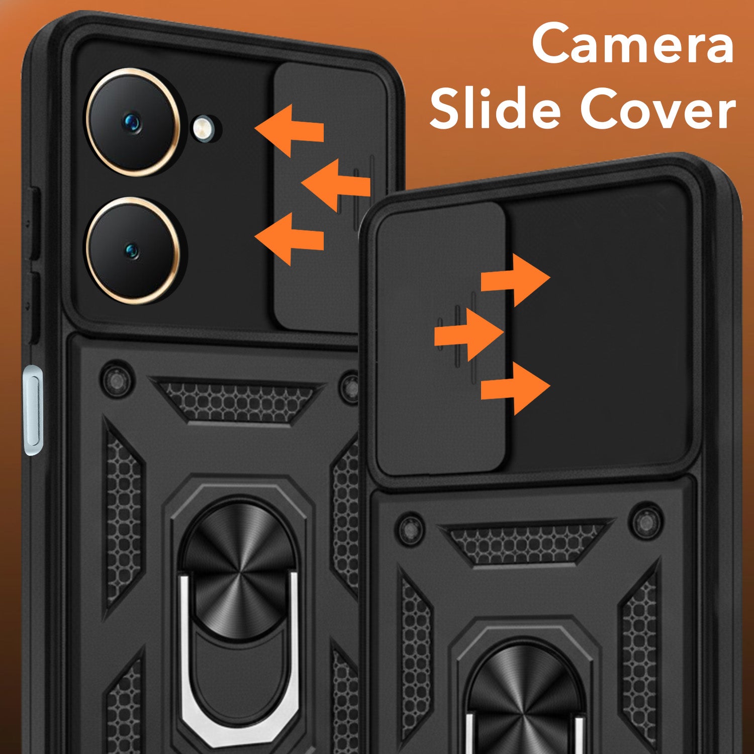 For Vivo Y18 | Y18e | Y03 | Y18i | Y18t Back Cover Case (Hybrid Dual Armor Polycarbonate)