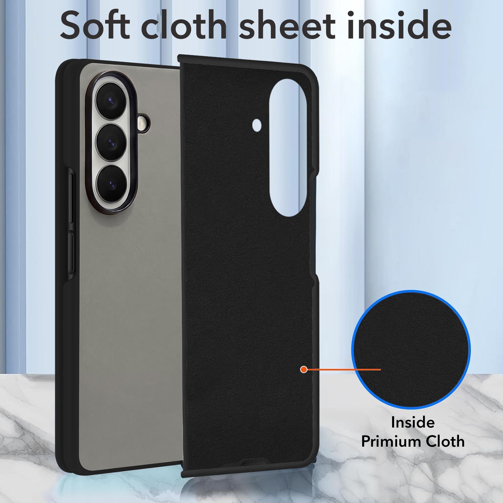For Samsung Galaxy Z Fold 7 Premium Cover Case (Soft Leater Touch | Interior Protective Cloth | Slim 360* Protection)