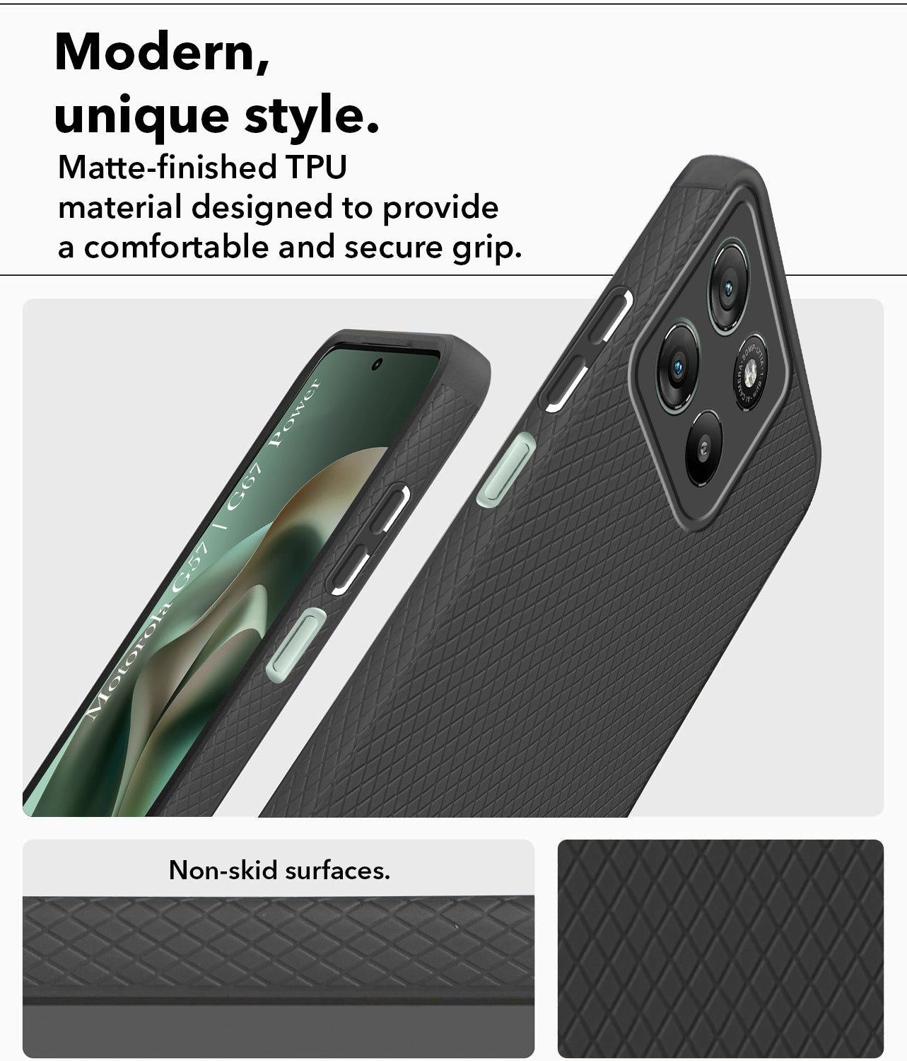 For Motorola Moto G67 Power | G57 Power Back Cover Case Liquid Silicone (Camera Protection | Side Grip Texture | Soft and Flexible)