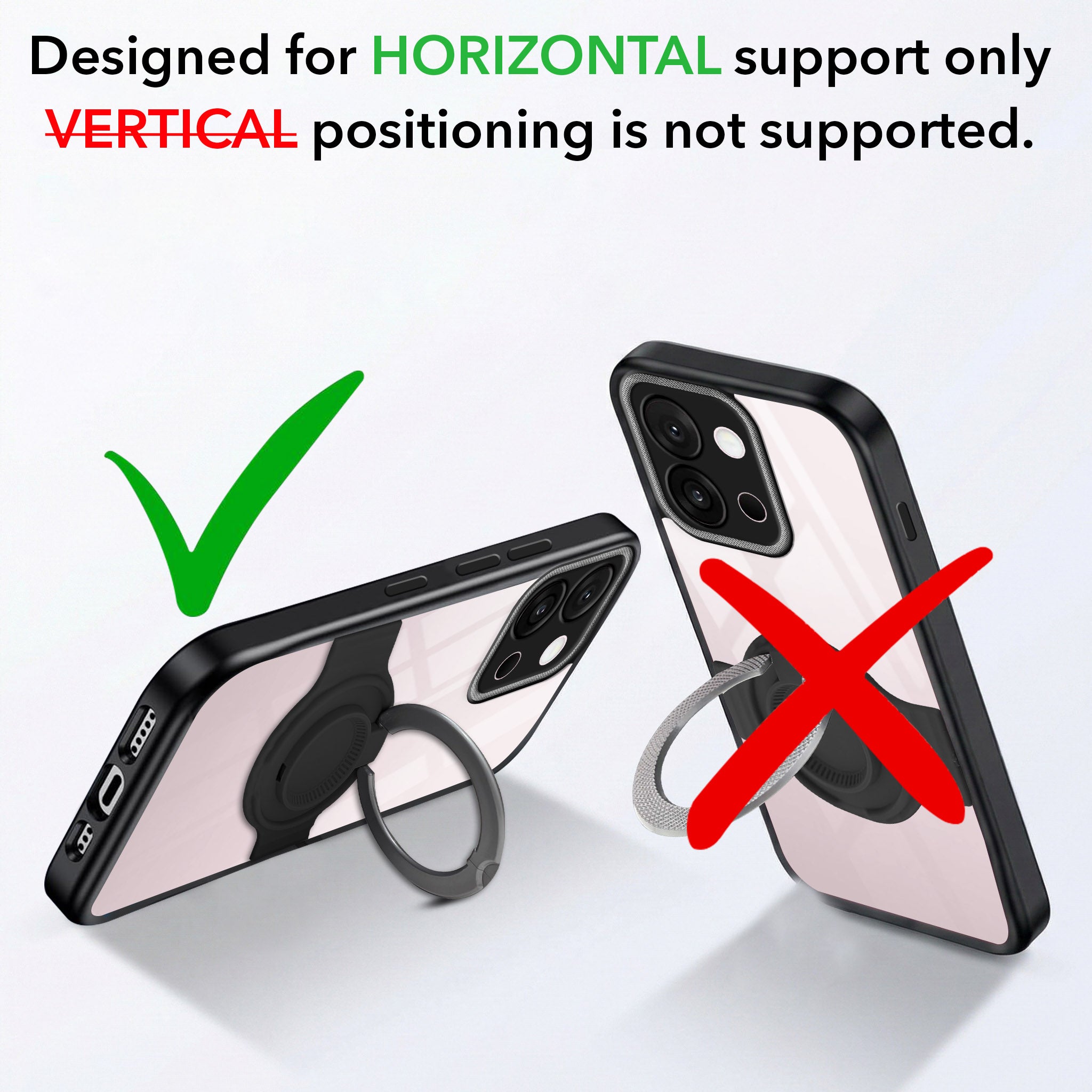 For OnePlus 13S Back Cover Case with stand (Built-in Ring Holder Kickstand | Lifetime Anti Yellow | Camera Protection)