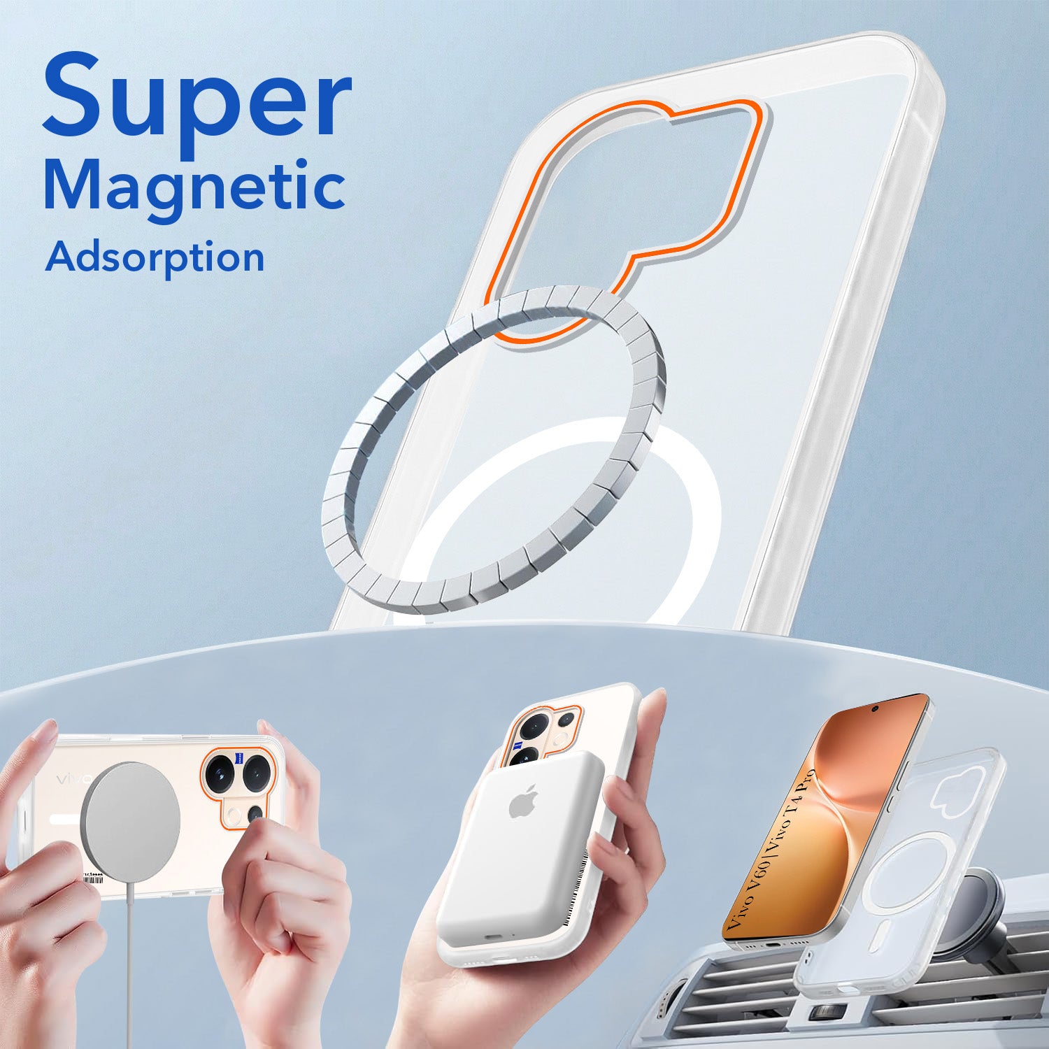 For Vivo V60 | Vivo T4 Pro Back Cover Case (Soft Touch | Camera Bump Protection | MagSafe Compatible | Matte Finish)