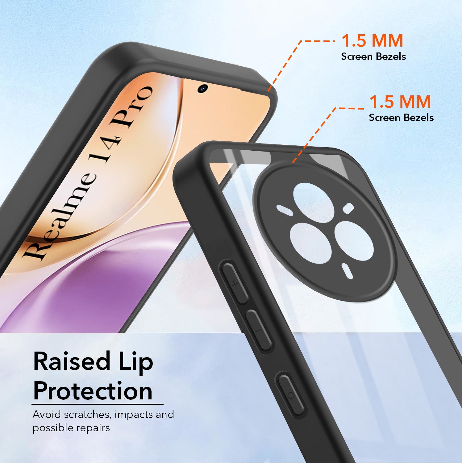 For Realme 14 Pro Back Cover Case (Lifetime Anti Yellow | Anti Scratch | Crystal Clear Shockproof)