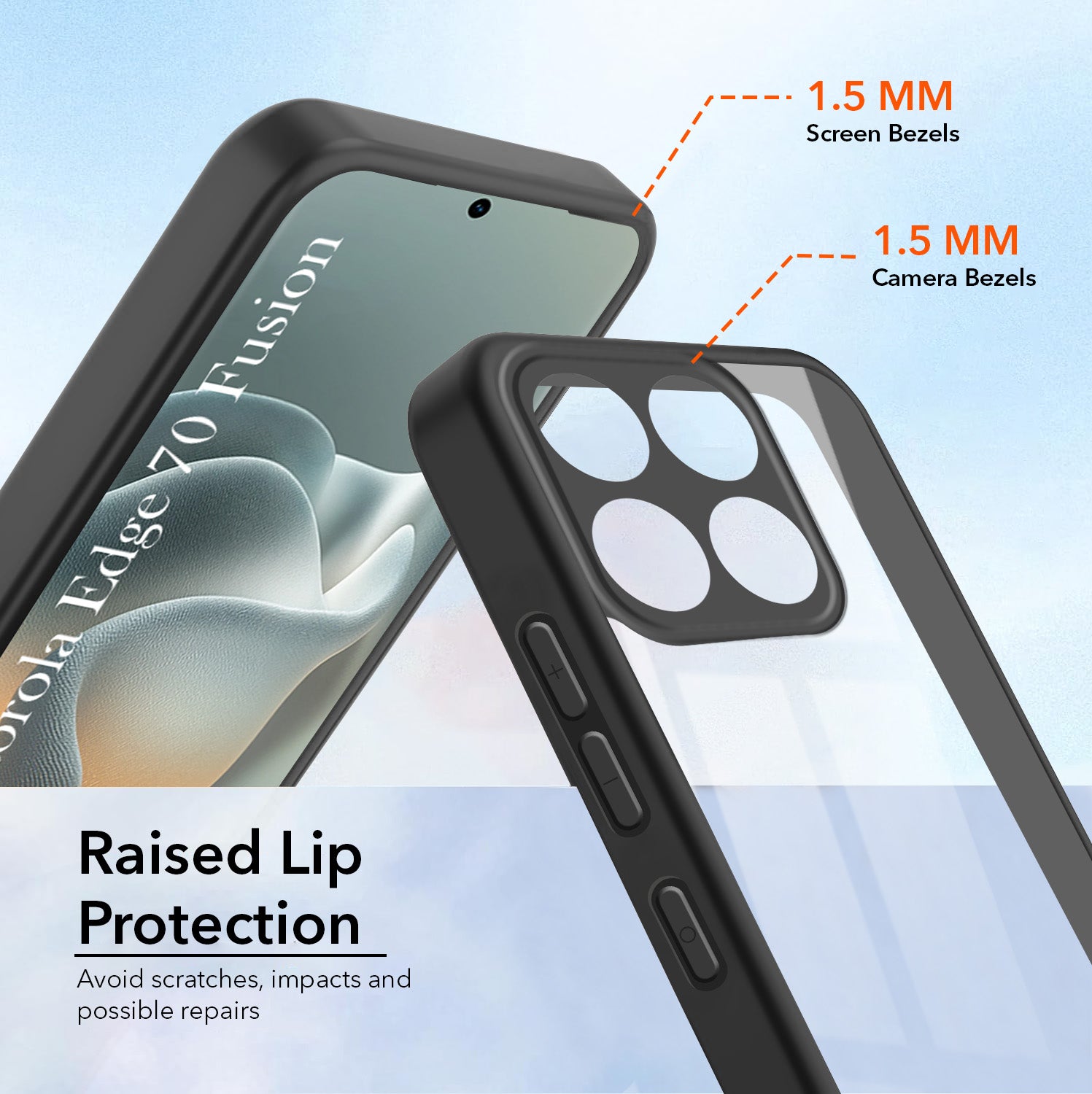 For Motorola Moto Edge 70 Fusion Back Cover Case Ultra-Hybrid (Lifetime Anti Yellow | Anti Scratch | Crystal Clear Shockproof)