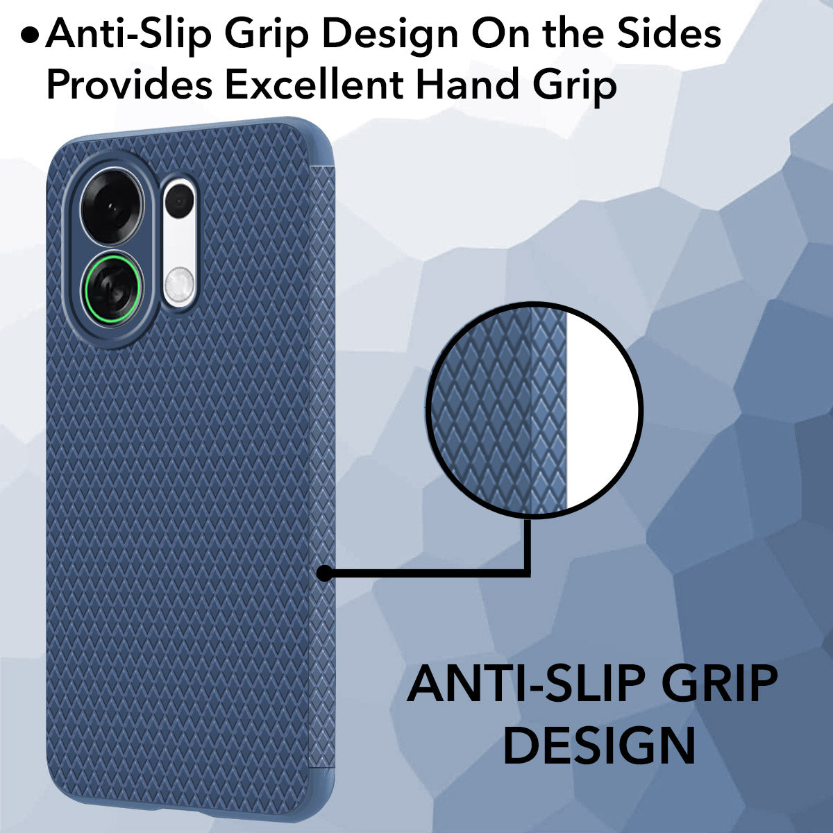 For Oppo K13 Turbo | Oppo K13 Turbo Pro Back Cover Case (Camera Protection | Side Grip Texture | Soft and Flexible)