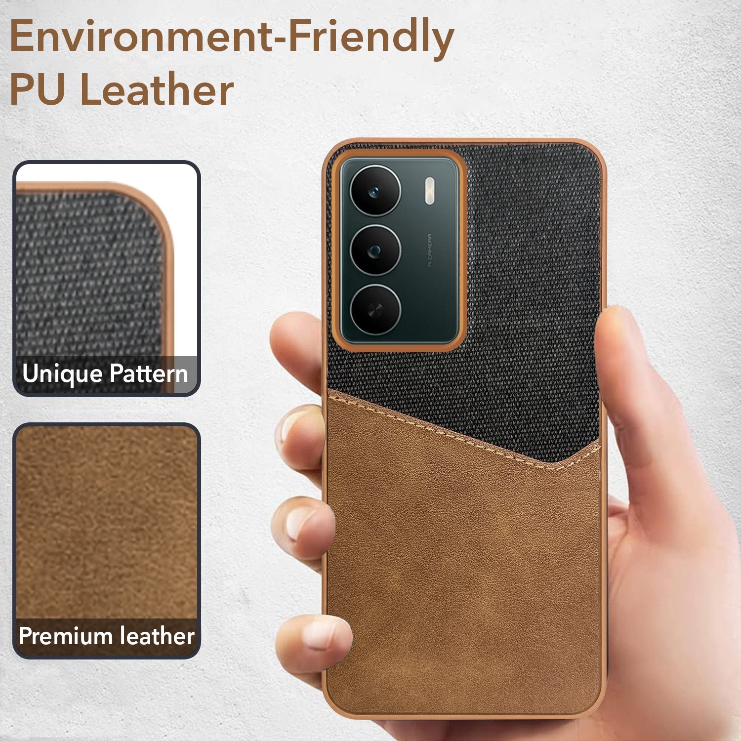 For Realme C75 5G Back Cover Case (Dual PU Leather Stitch | Professional Minimalist | Soft and Flexible)