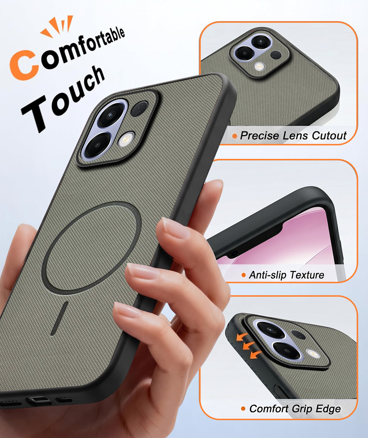 For Oppo K13 Back Cover Case PU Leather (Texture Grip Design | Professional Minimalist | Camera Protection | Soft and Flexible)