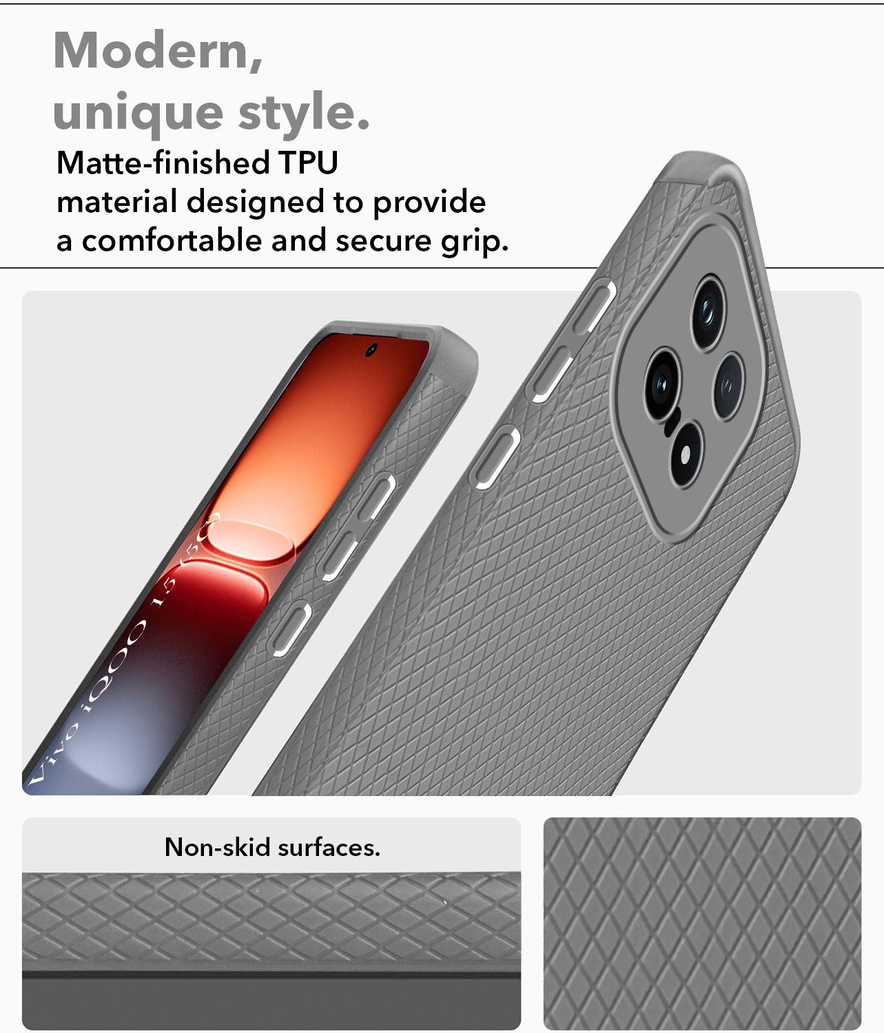 For Vivo iQOO 15 5G Back Cover Case Liquid Silicone (Camera Protection | Side Grip Texture | Soft and Flexible)