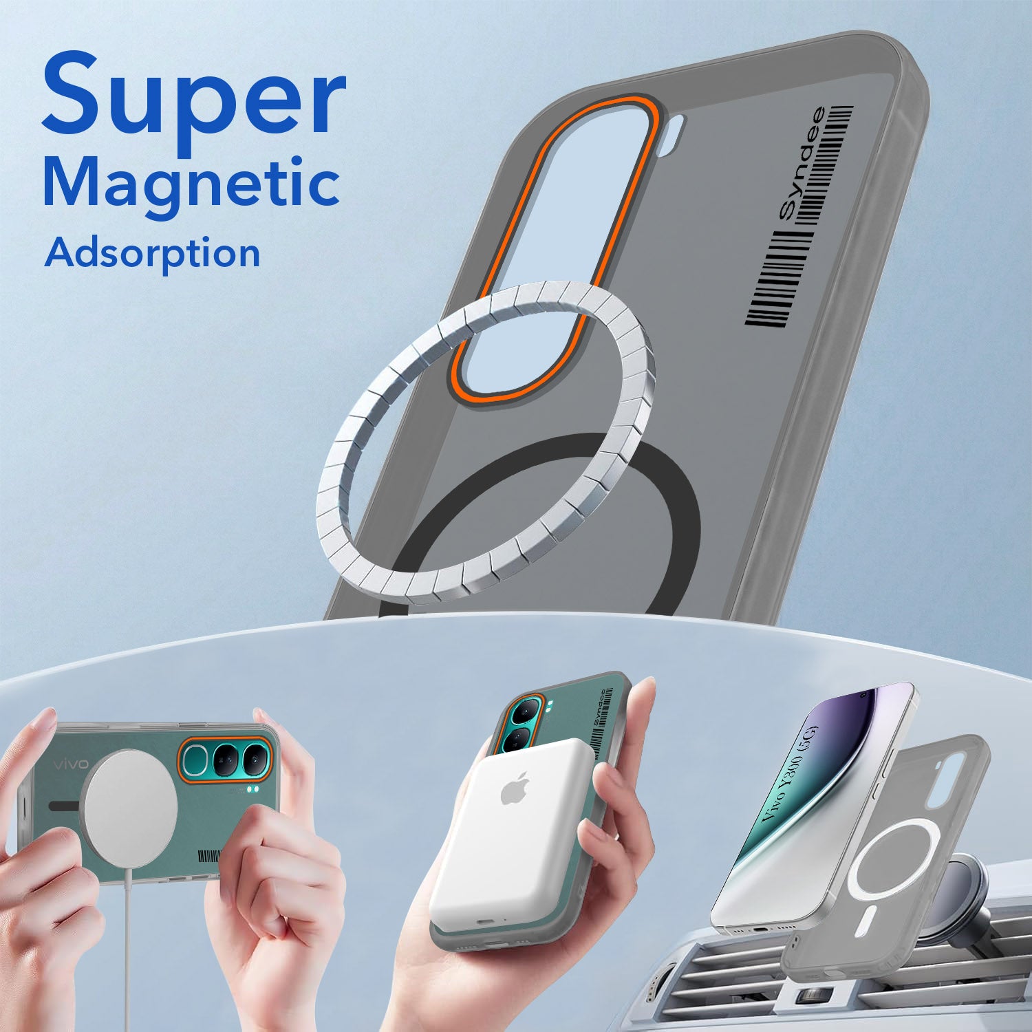 For Vivo Y300 Back Cover Case (Soft Touch | Camera Bump Protection | MagSafe Compatible | Matte Finish)