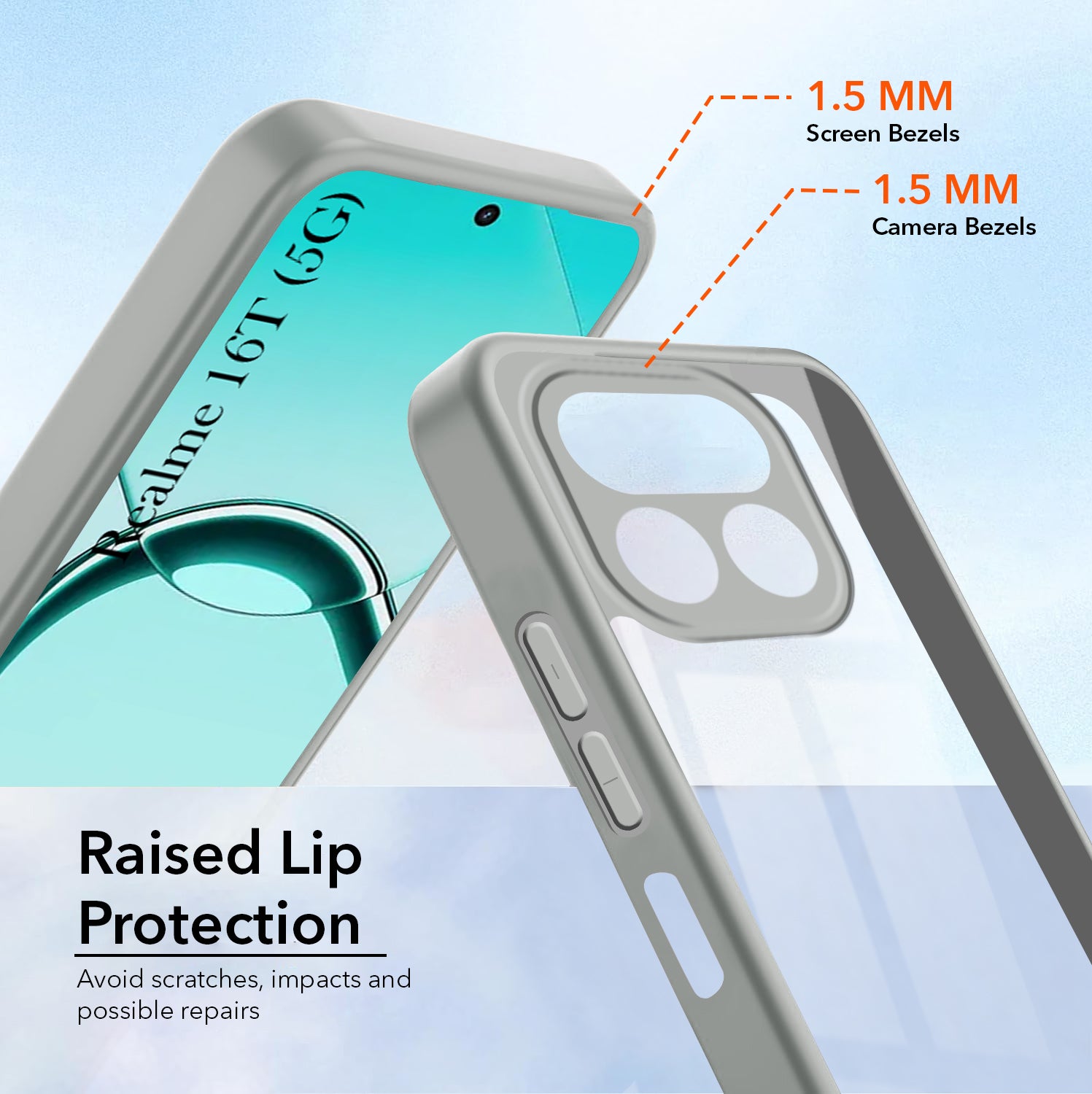 For Realme 16T 5G Lite Back Cover Case Ultra-Hybrid (Lifetime Anti Yellow | Anti Scratch | Crystal Clear Shockproof)