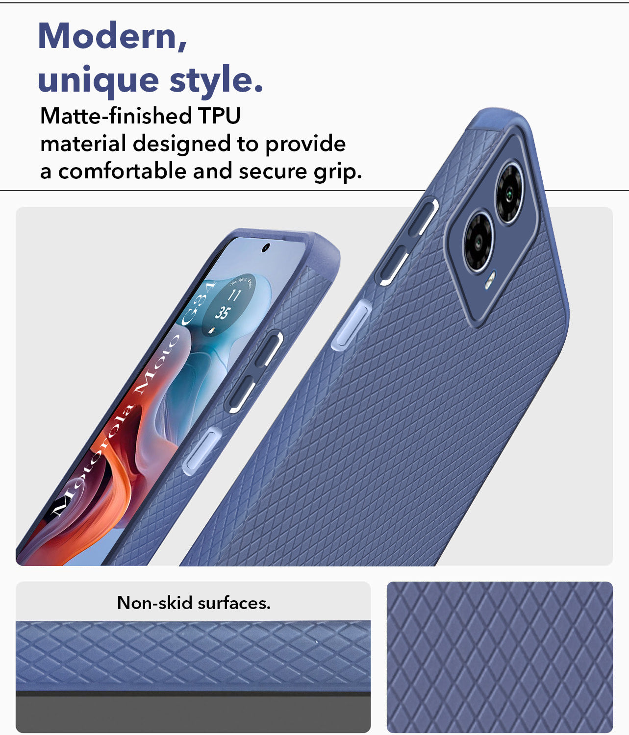 For Motorola Moto G34 5G Back Cover Case (Liquid Silicone | Side Grip | Camera Protection)