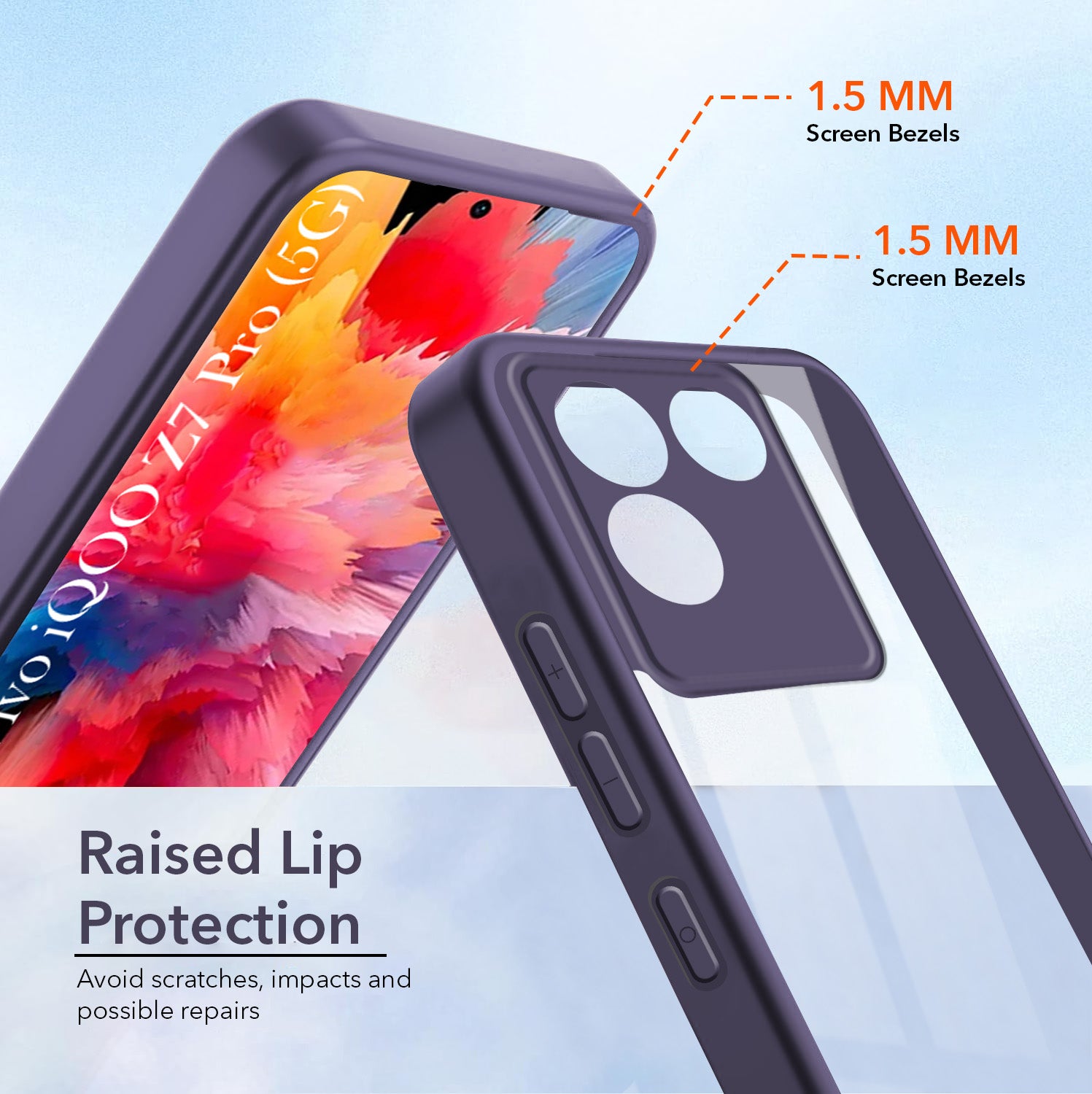 For Vivo iQOO Z7 Pro Back Cover Case Ultra-Hybrid(Lifetime Anti Yellow | Anti Scratch | Crystal Clear Shockproof)