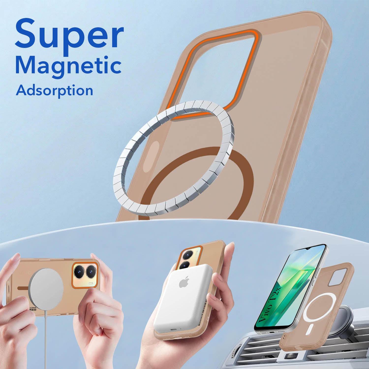 For Vivo T2x Back Cover Case (Soft Touch | Camera Bump Protection | MagSafe Compatible | Matte Finish)