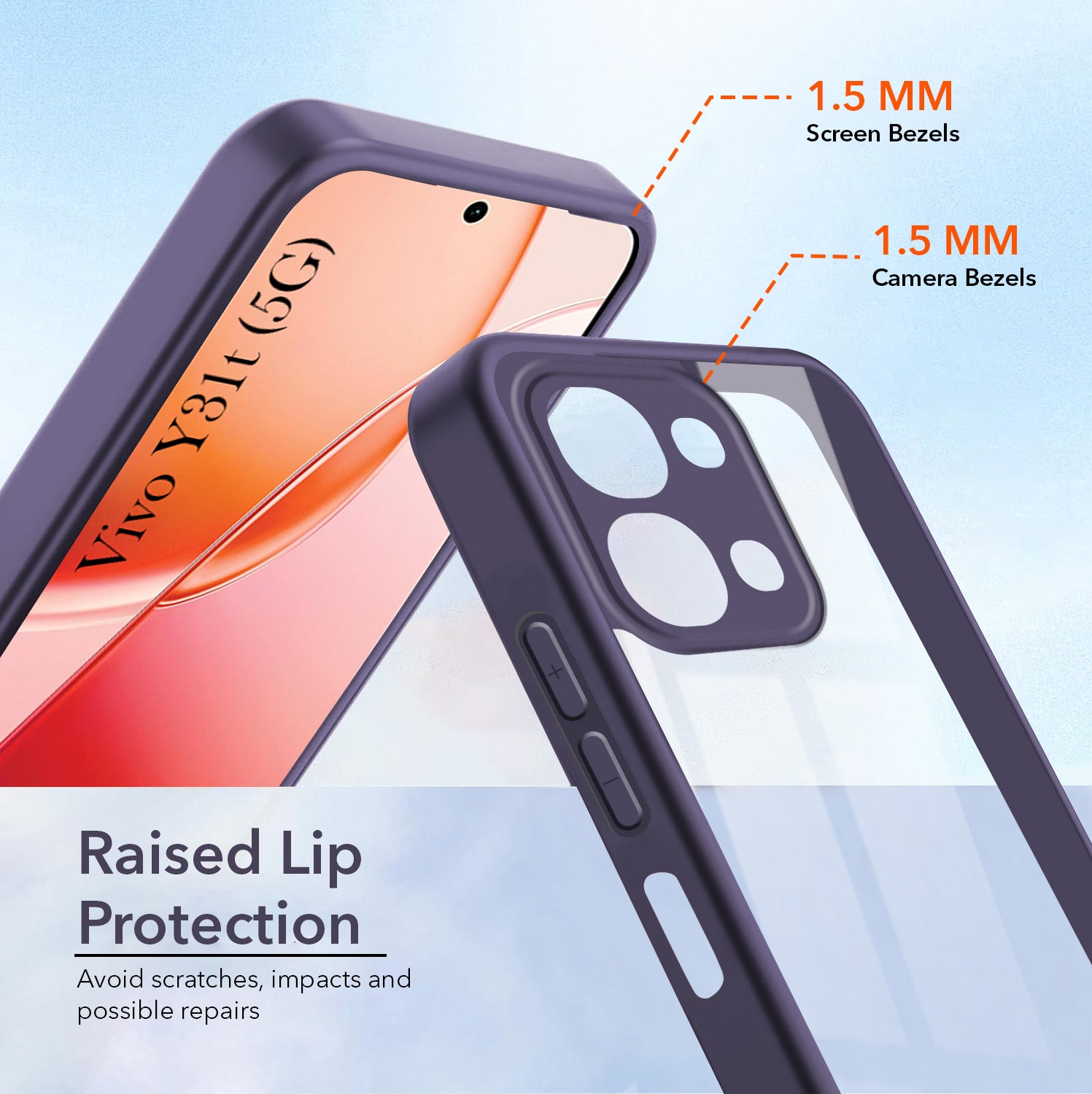For Vivo Y31T 5G Back Cover Case Ultra-Hybrid (Lifetime Anti Yellow | Anti Scratch | Crystal Clear Shockproof)