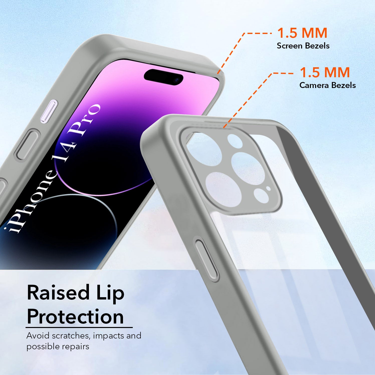 For Apple iPhone 14 Pro Back Cover Case Ultra-Hybrid (Lifetime Anti Yellow | Anti Scratch | Crystal Clear Shockproof)