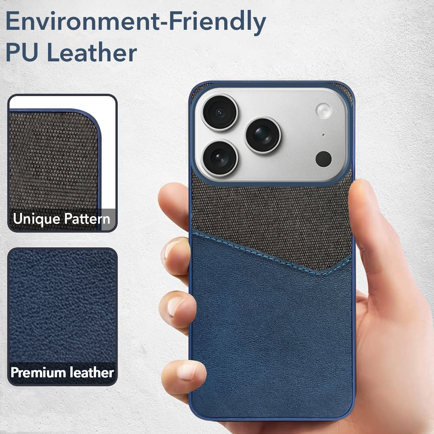 For Apple iPhone 17 Pro Back Cover Case (Dual PU Leather Stitch | Professional Minimalist | Soft and Flexible)