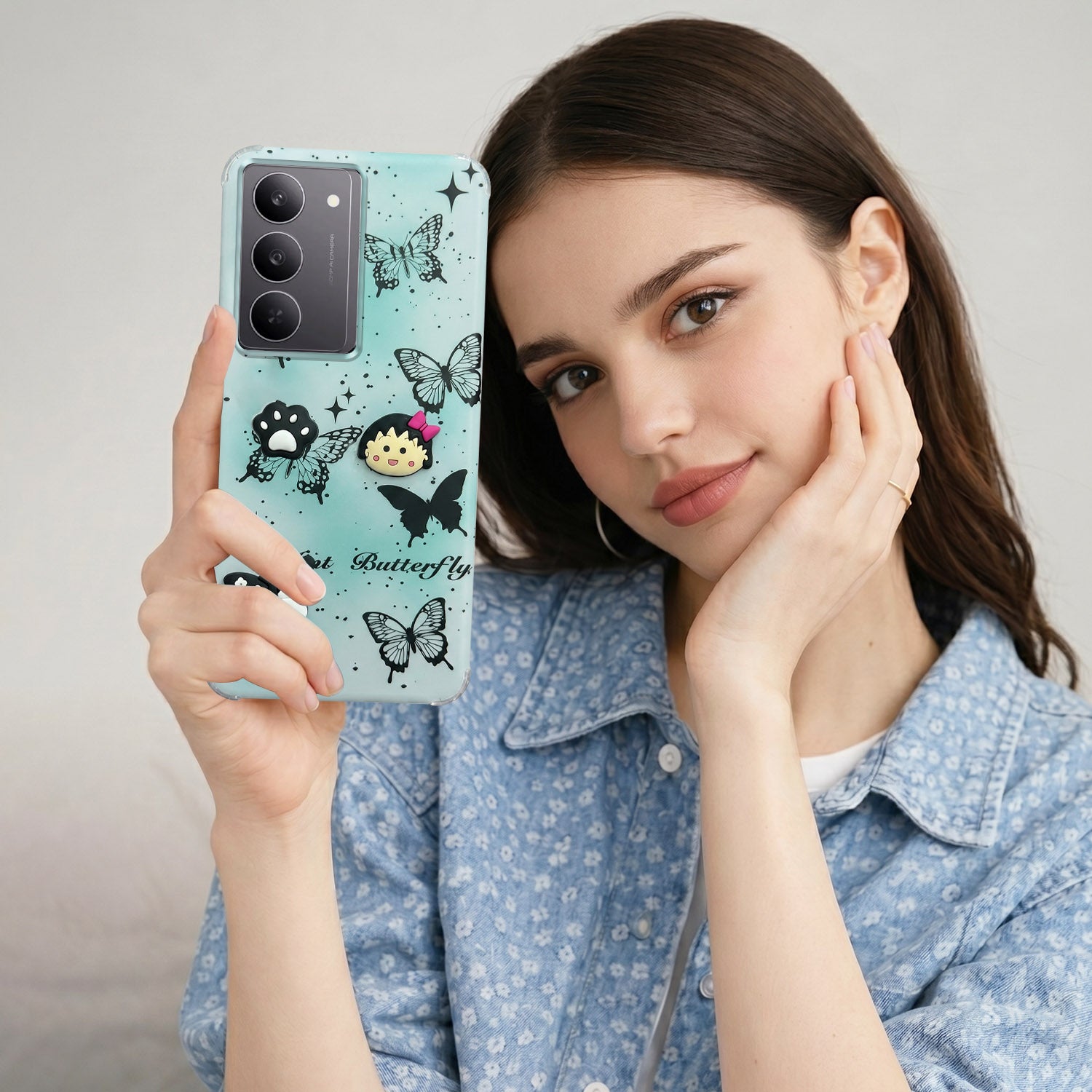 For Realme 14X Back Cover Case (3D Cute Cartoons | Hard Back Side Soft | Matte Premium Finish | HD Printing)