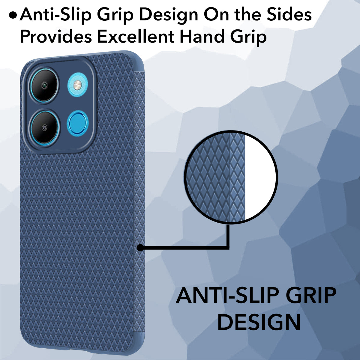 For Infinix Smart 7 Back Cover Case (Liquid Silicone | Side Grip | Camera Protection)