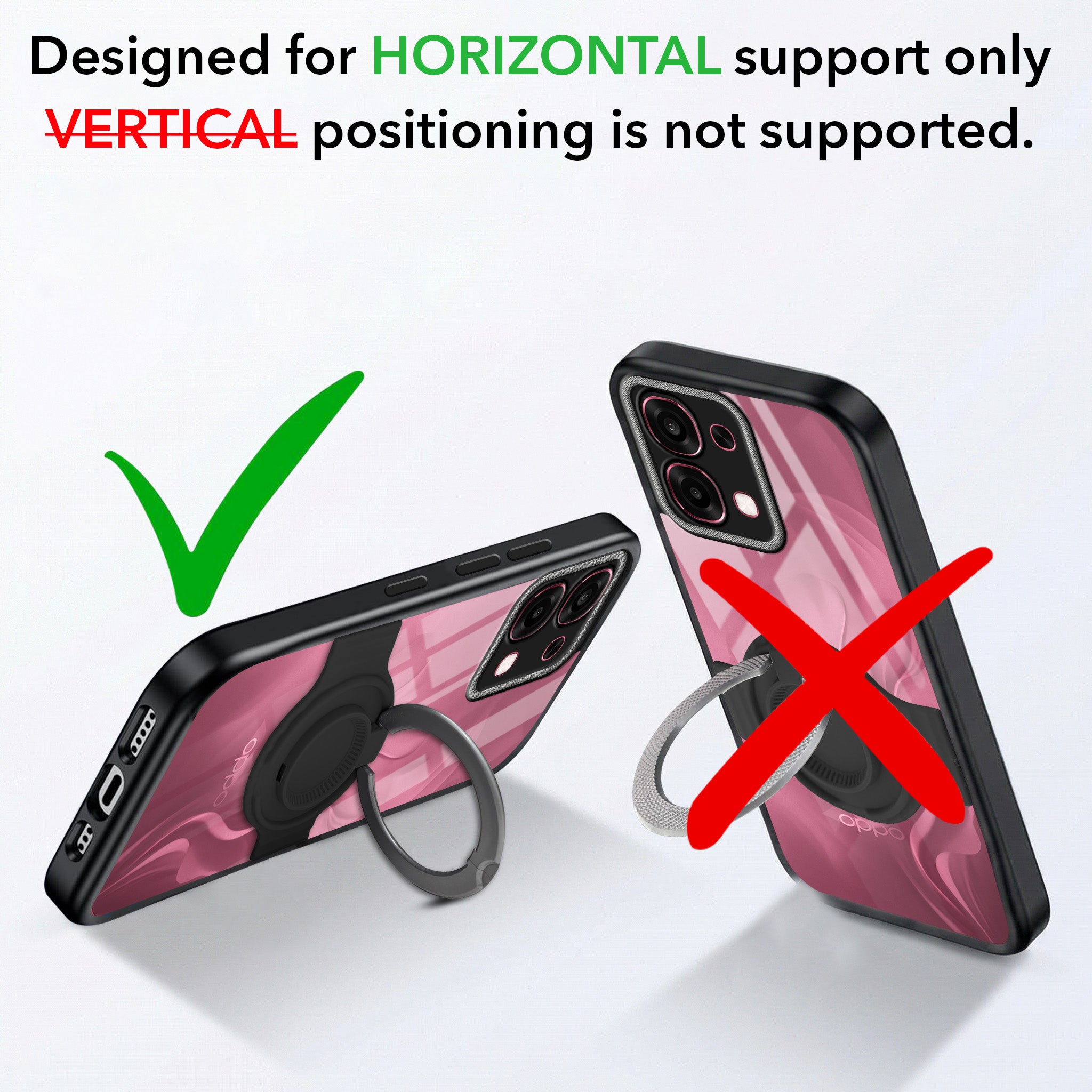 For Oppo F31 5G | Oppo F33 5G Back Cover Case with stand (Built-in Ring Holder Kickstand | Lifetime Anti Yellow | Camera Protection)