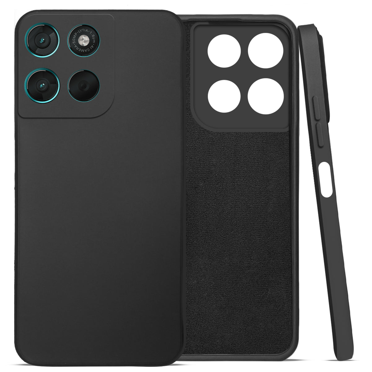 For Motorola G77 Power Back Cover Case (Matte Finish Silicone with Inside Fiber cloth)