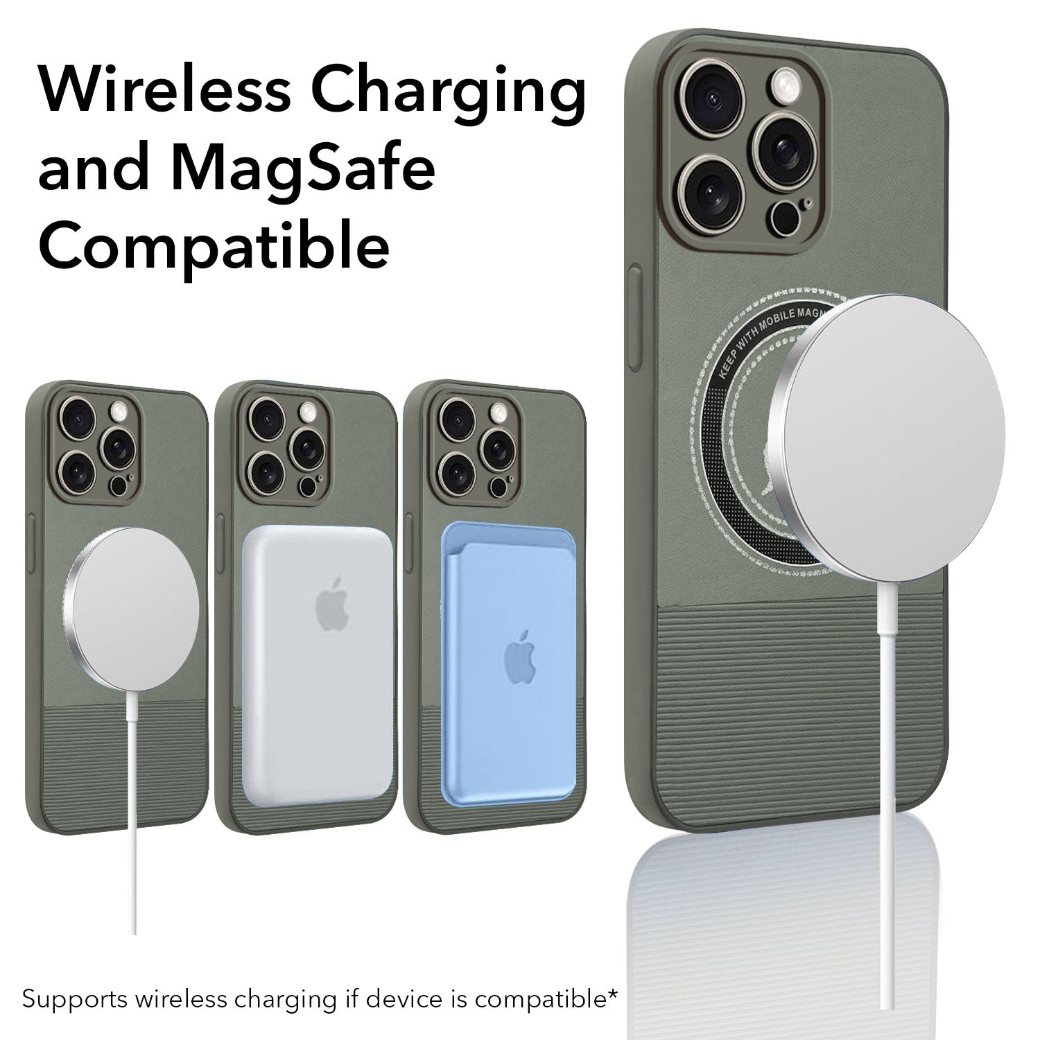 For Apple iPhone 15 Pro Back Cover Case PU Leather Finish (Professional Minimalist Texture | MagSafe Compatile | Camera Protection | Sleek Sober Formal)